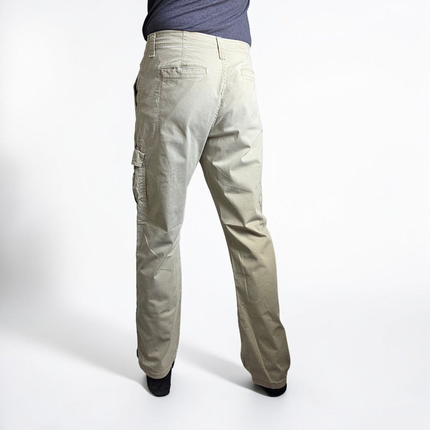 Wrangler Cargo Trousers Mens W32 L32 Beige Relaxed Fit Utility Combat Workwear