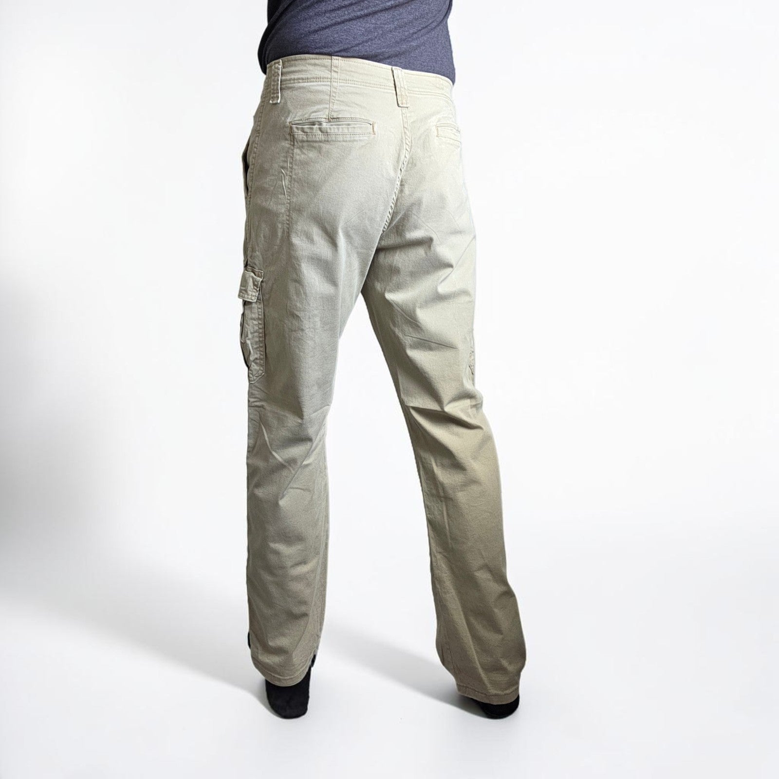Wrangler Cargo Trousers Mens W32 L32 Beige Relaxed Fit Utility Combat Workwear