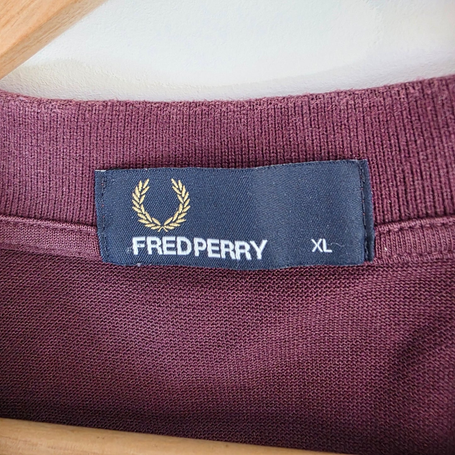 Fred Perry Twin Tipped Polo Shirt XL Burgundy Cotton Mod Preppy Casual Logo Top