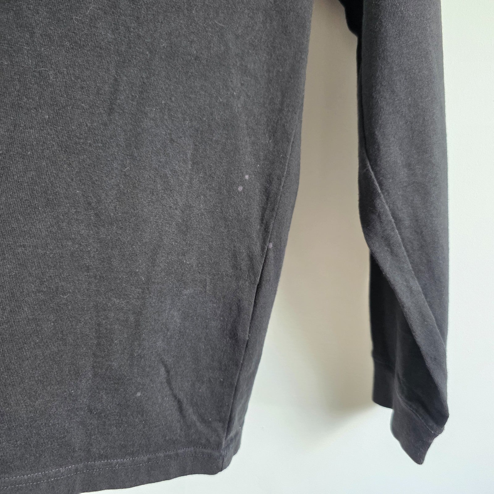 Carhartt Long Sleeve T Shirt Black Relaxed Fit Logo Workwear Men's Size S