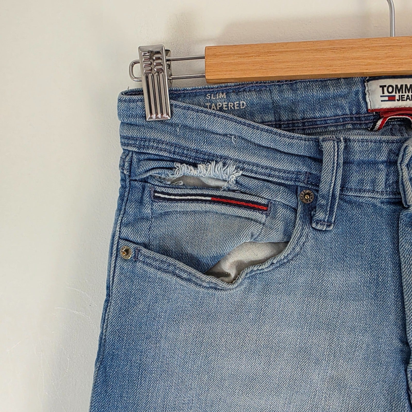 Tommy Hilfiger Steve Slim Tapered Jeans W28 L32 Blue Stretch Denim Preppy Men's