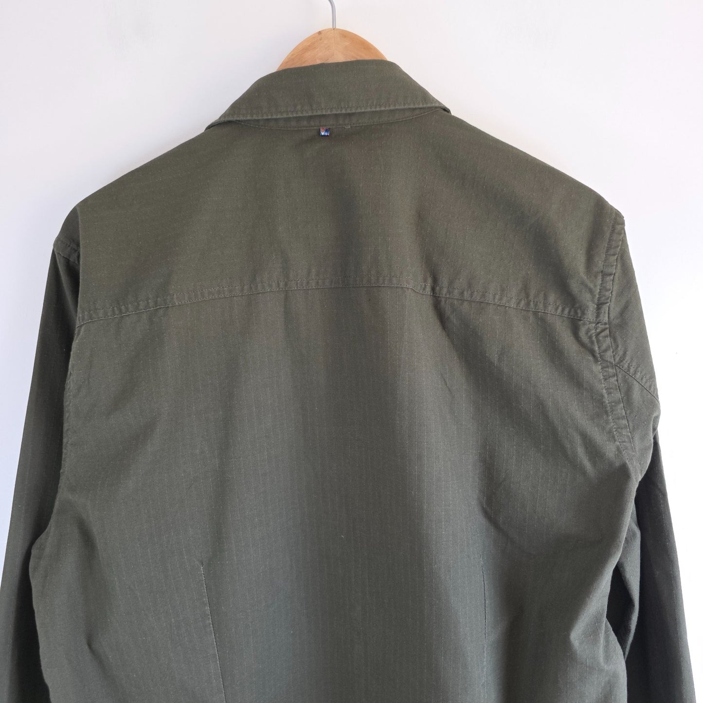 Pretty Green olive green long sleeve shirt 100% cotton casual style.