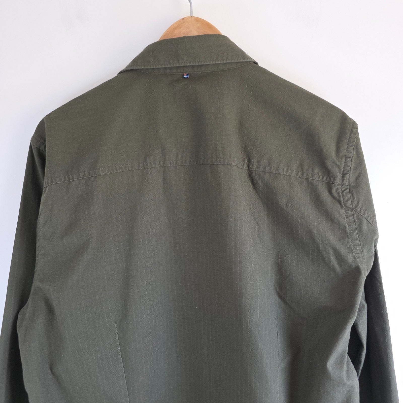 Pretty Green olive green long sleeve shirt 100% cotton casual style.