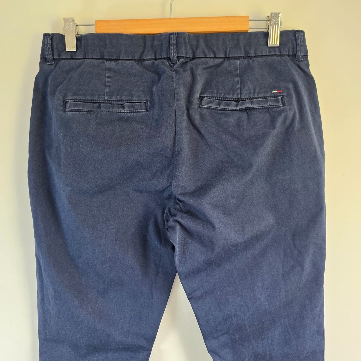 Tommy Hilfiger Denim Sena Chino Trousers W32 L33 Navy Blue Straight Women's