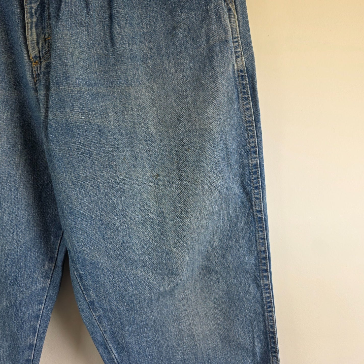 Vintage Wrangler Rugged Wear Carpenter Jeans W35 L35 Relaxed Fit Blue Workwear