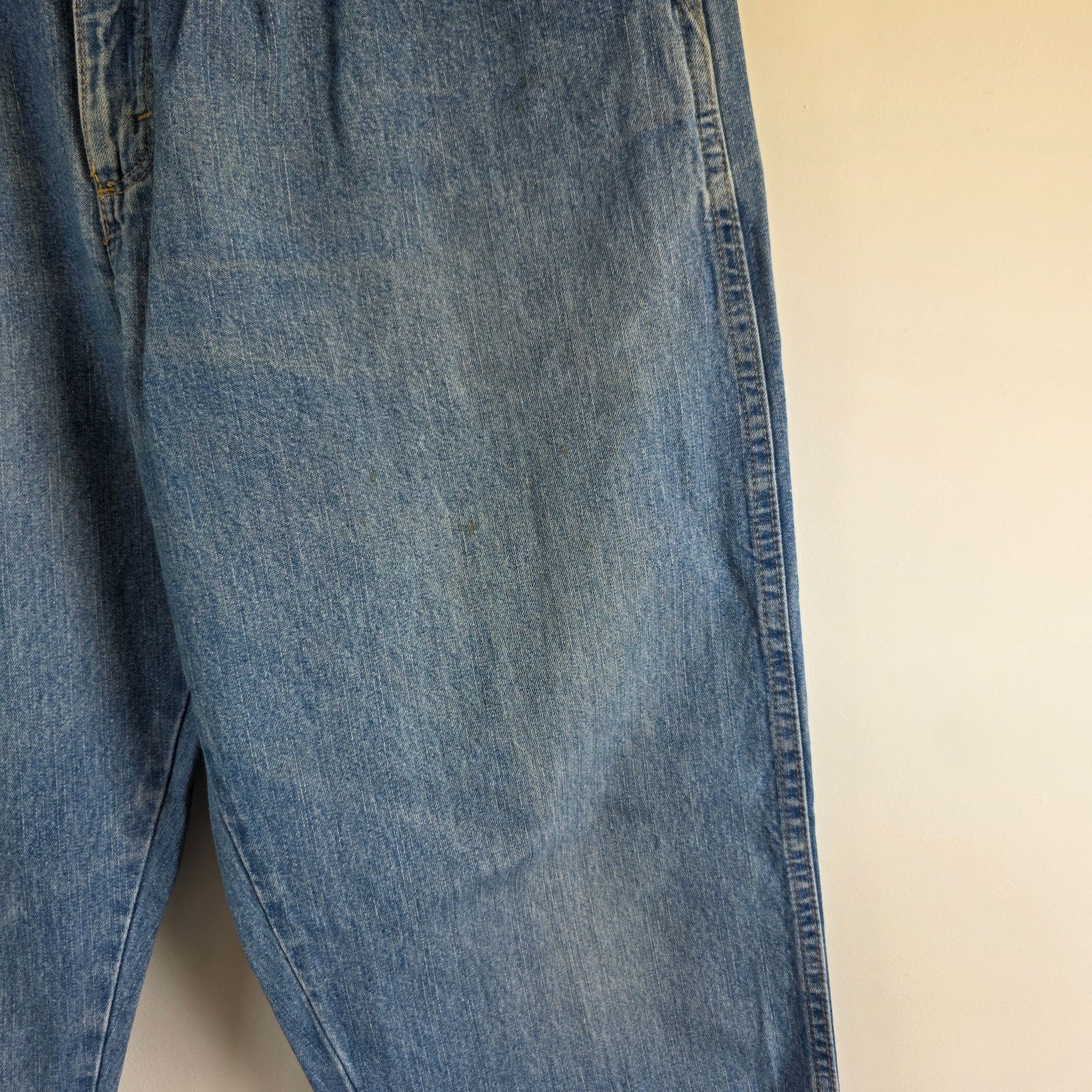 Vintage Wrangler Rugged Wear Carpenter Jeans W35 L35 Relaxed Fit Blue Workwear