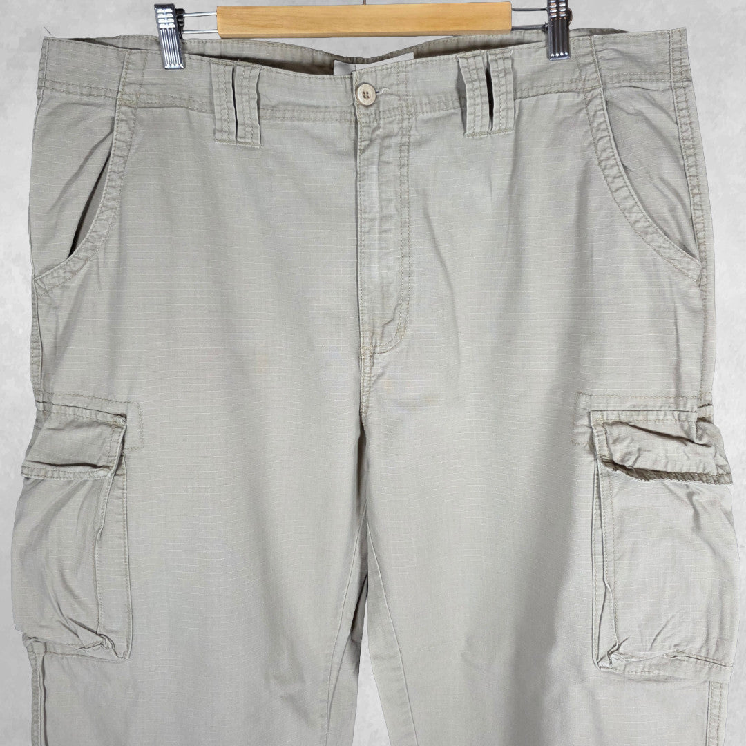 Polo Ralph Lauren beige cargo trousers with multiple pockets and straight leg cut.