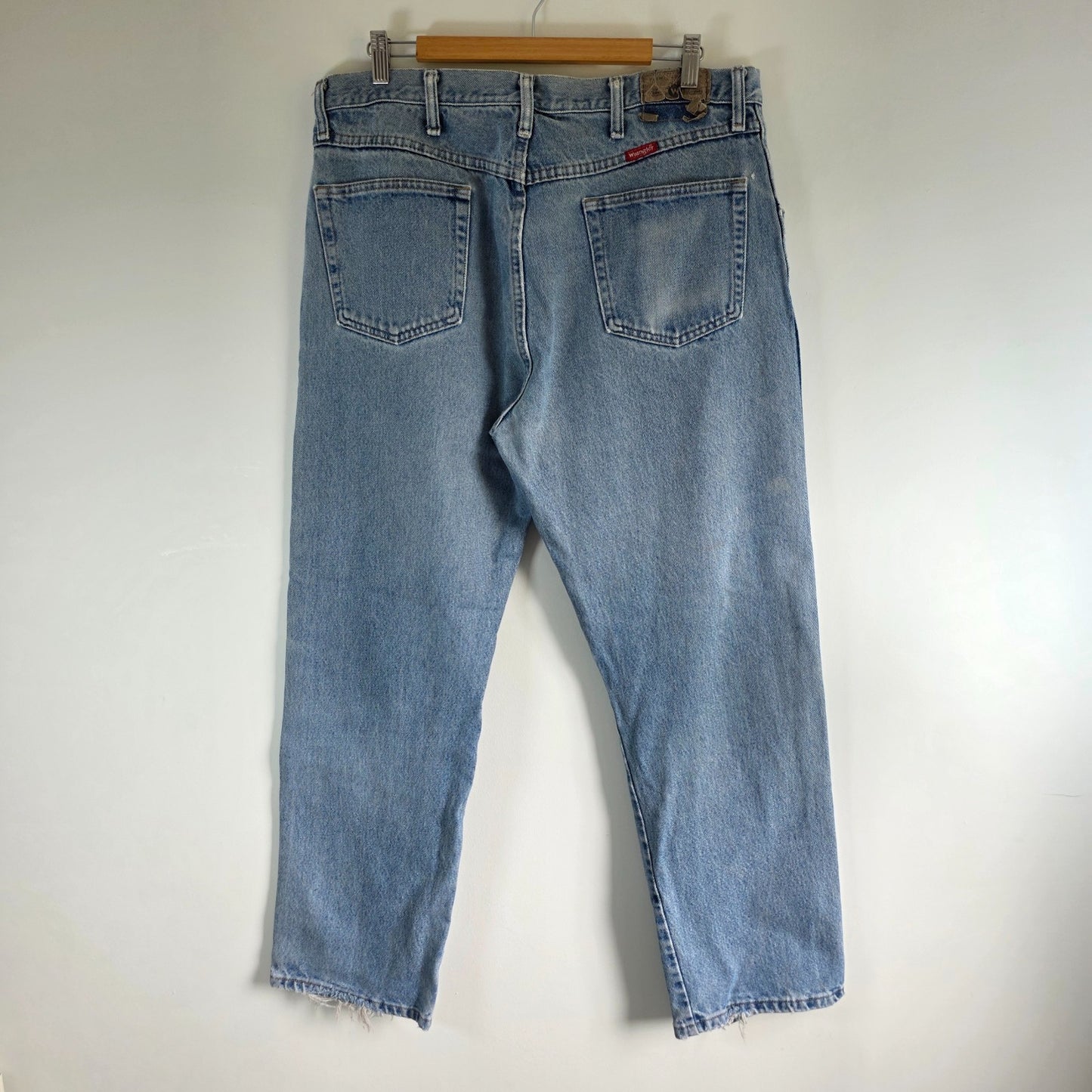 Vintage Wrangler Regular Fit Jeans W37 L30 Light Blue Denim Straight Leg Men's