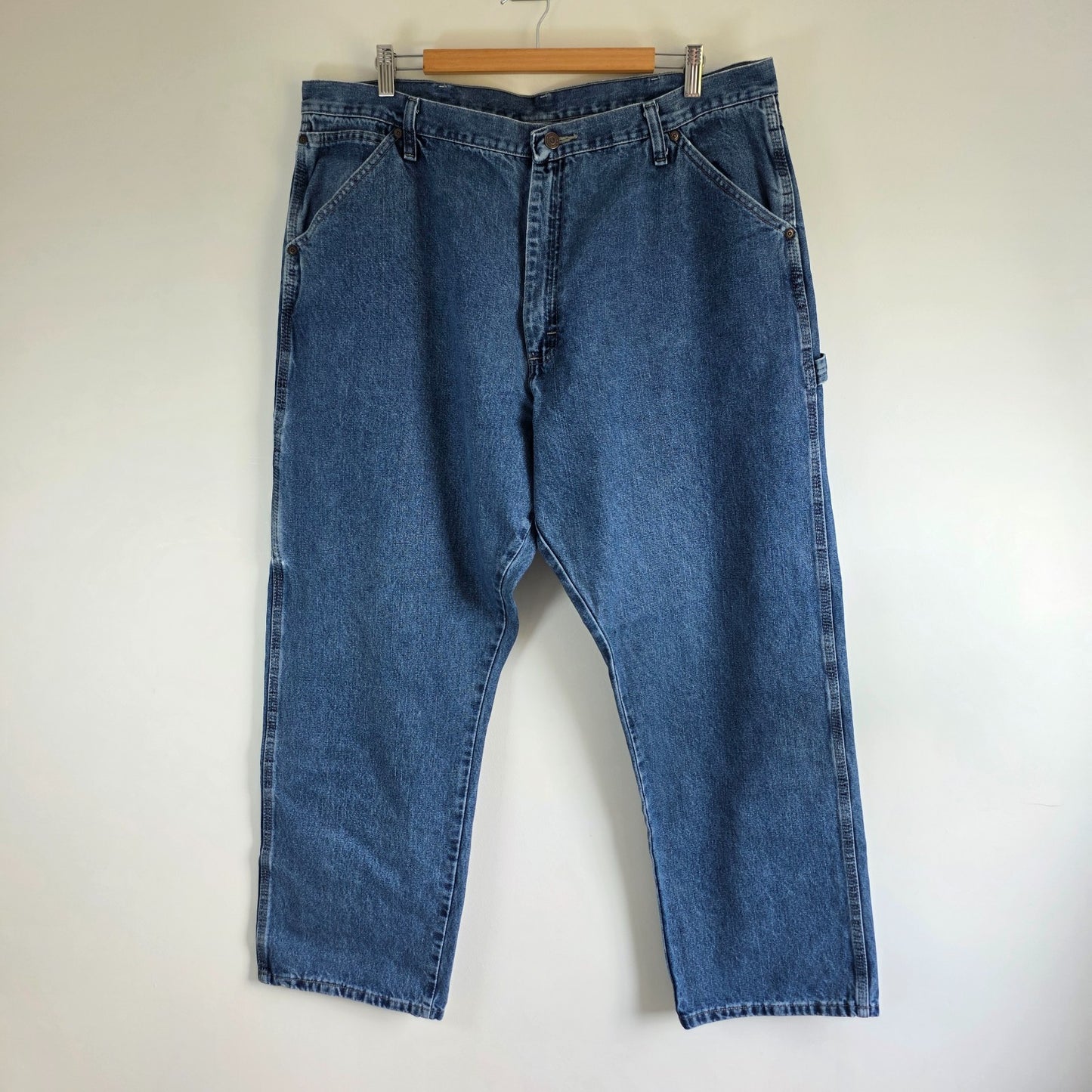Vintage Wrangler Carpenter Jeans W40 L30 Blue Relaxed Fit Workwear Denim Mens