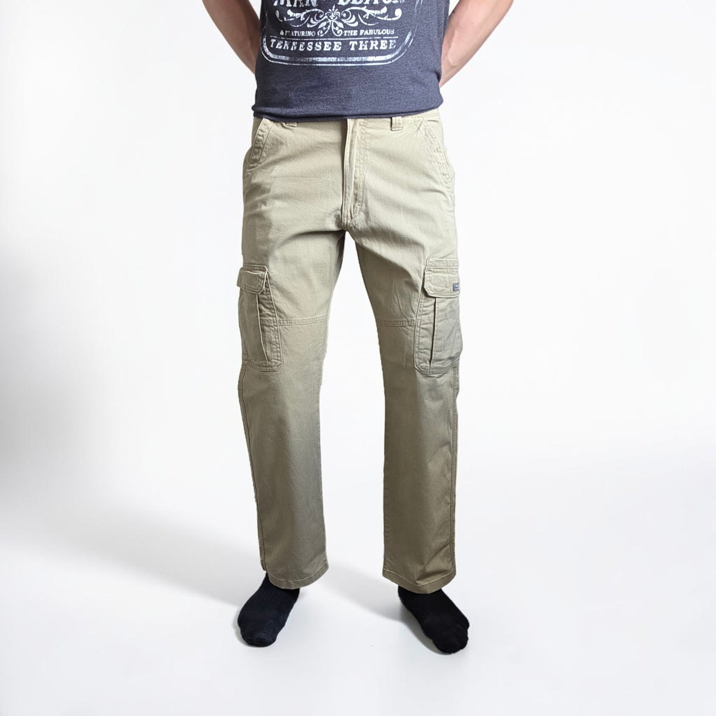 Wrangler Cargo Trousers Mens W30 L30 Beige Relaxed Fit Combat Military Utility