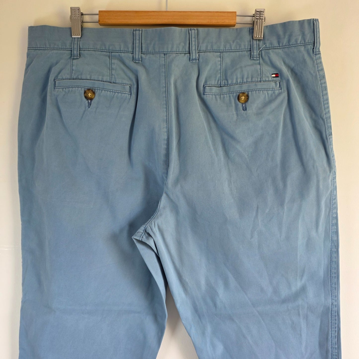 Tommy Hilfiger Men's Chino Trousers W40 L30 Light Blue Straight Preppy Casual