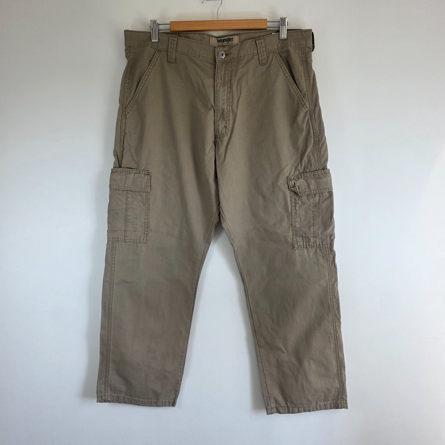 Wrangler Cargo Trousers Mens W36 L29 Beige Relaxed Fit Utility Combat Workwear