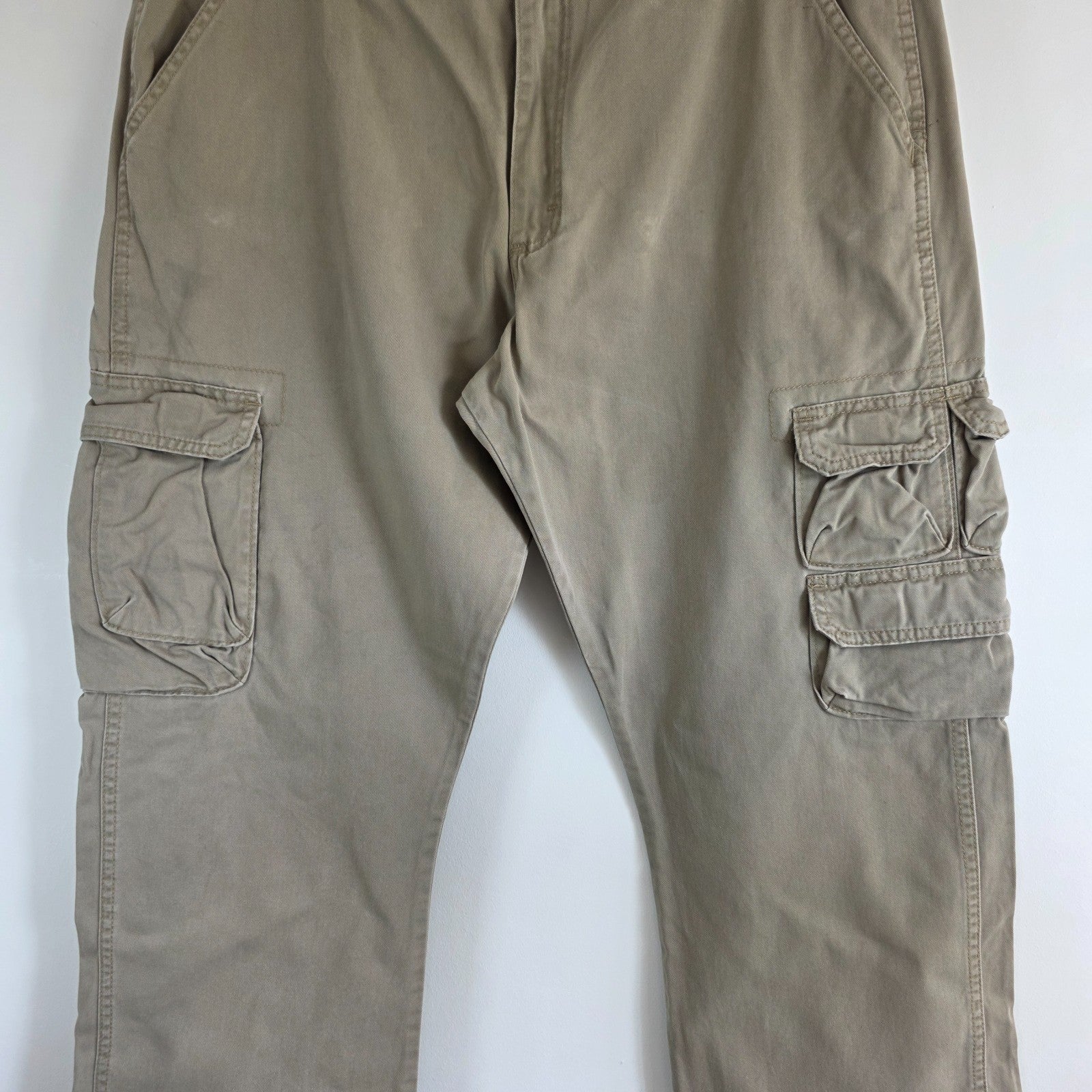 Wrangler Cargo Trousers Mens W36 L32 Beige Relaxed Fit Combat Military Utility