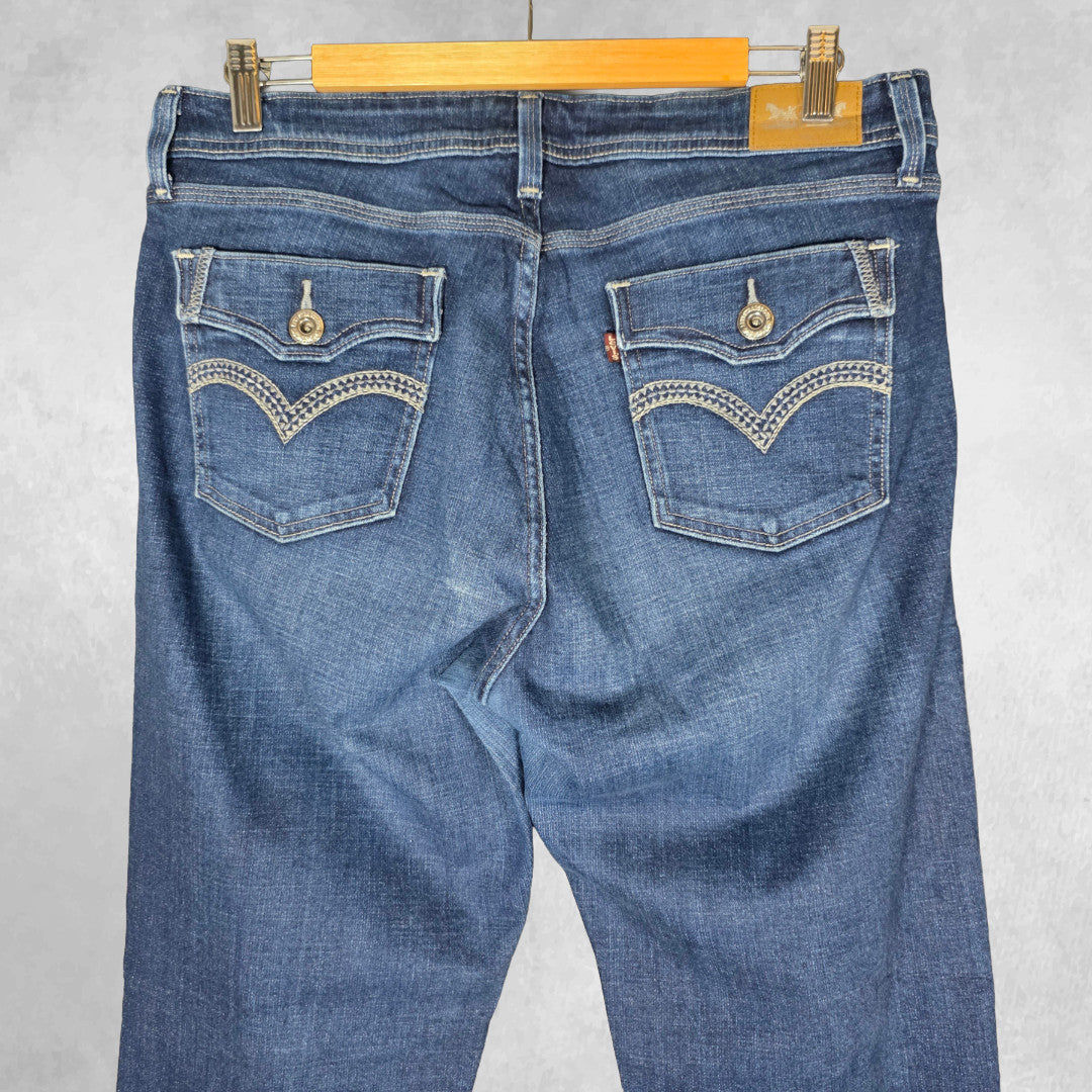 Levi’s 529 Bootcut Jeans W32 L33 Blue Women’s Curvy Fit Stretch Denim Y2K