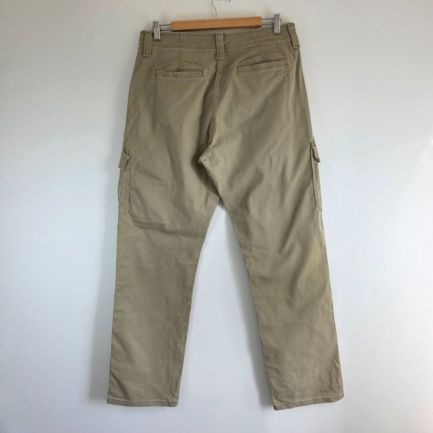 Wrangler Cargo Trousers Mens W32 L32 Beige Relaxed Fit Utility Combat Workwear