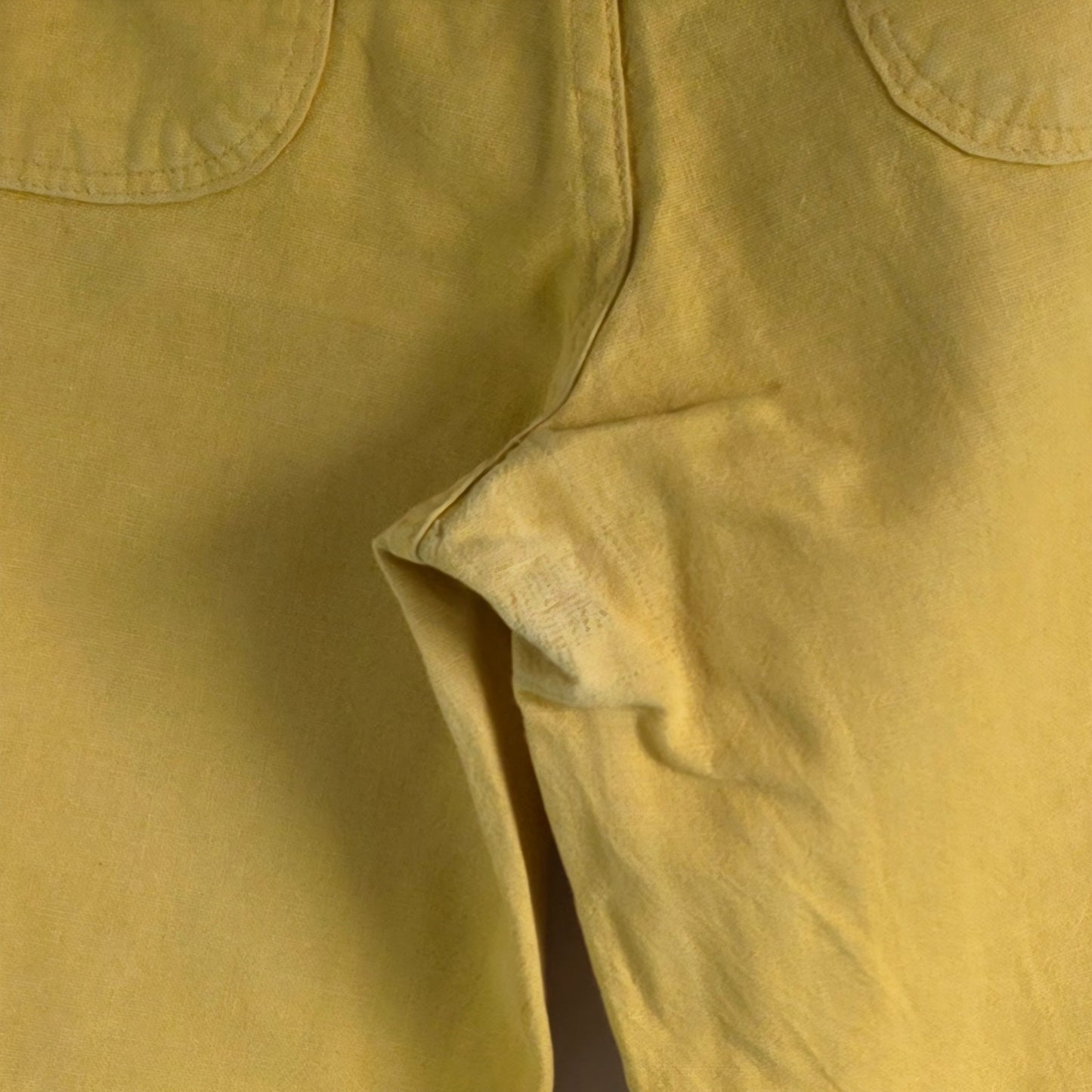 Vintage Wrangler Trousers W32 L28 Yellow Cotton Linen Summer Casual Men's