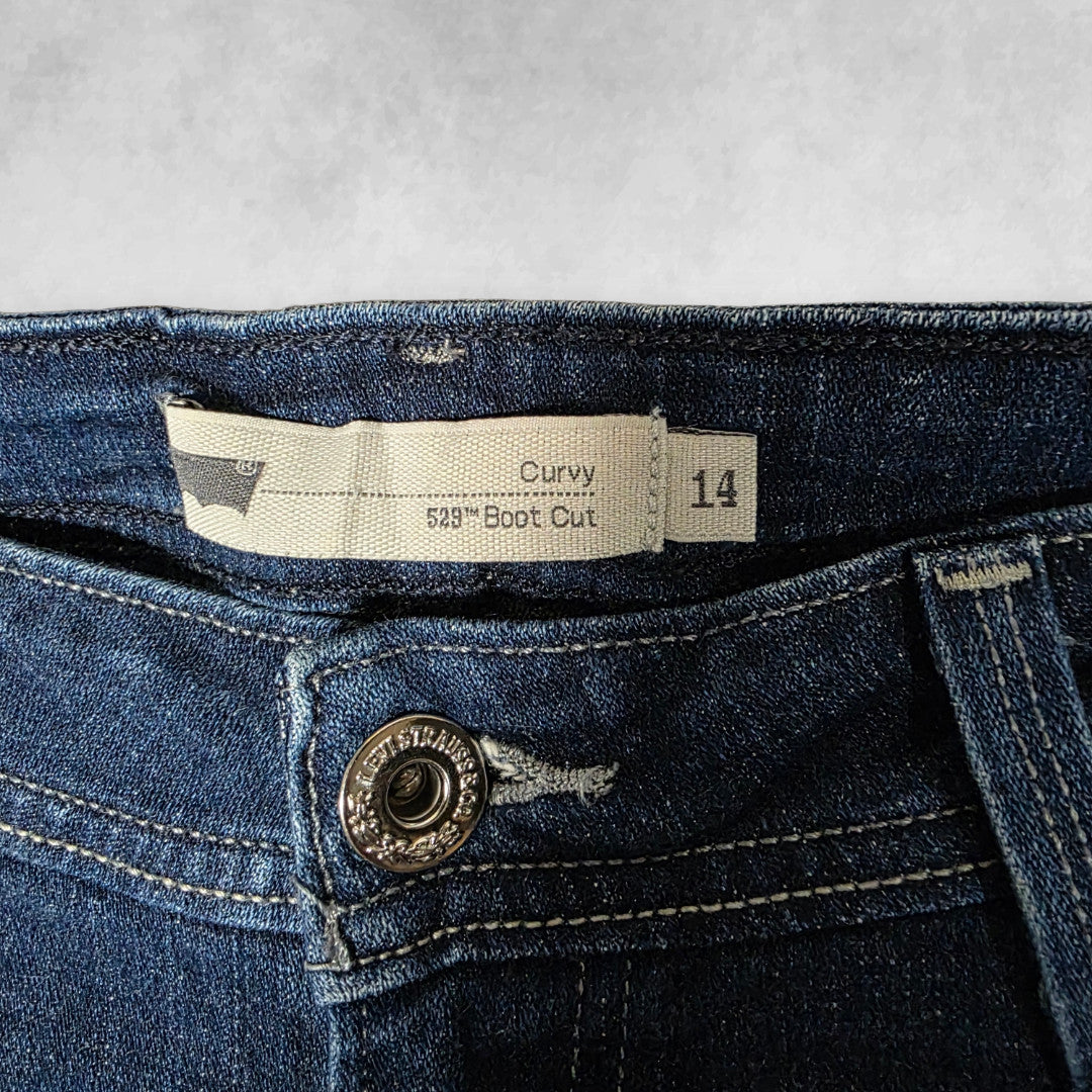 Levi’s 529 Bootcut Jeans W32 L33 Blue Women’s Curvy Fit Stretch Denim Y2K