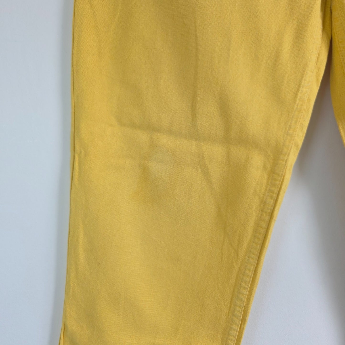 Vintage Wrangler Trousers W32 L28 Yellow Cotton Linen Summer Casual Men's