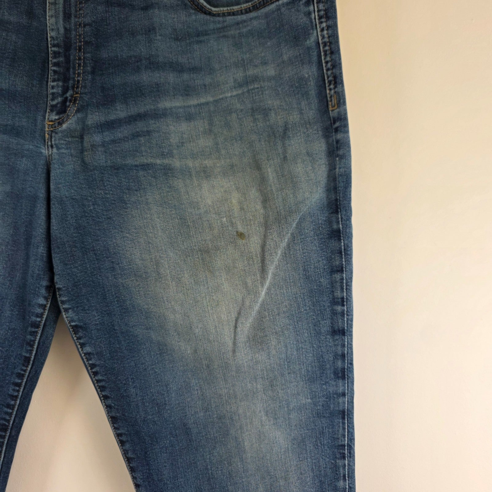 Lee Straight Fit Jeans W42 L29 Blue Denim Regular Fit Workwear Casual Men's L342