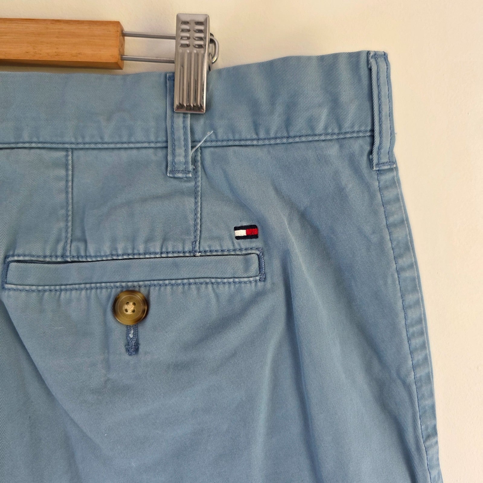 Tommy Hilfiger Men's Chino Trousers W40 L30 Light Blue Straight Preppy Casual