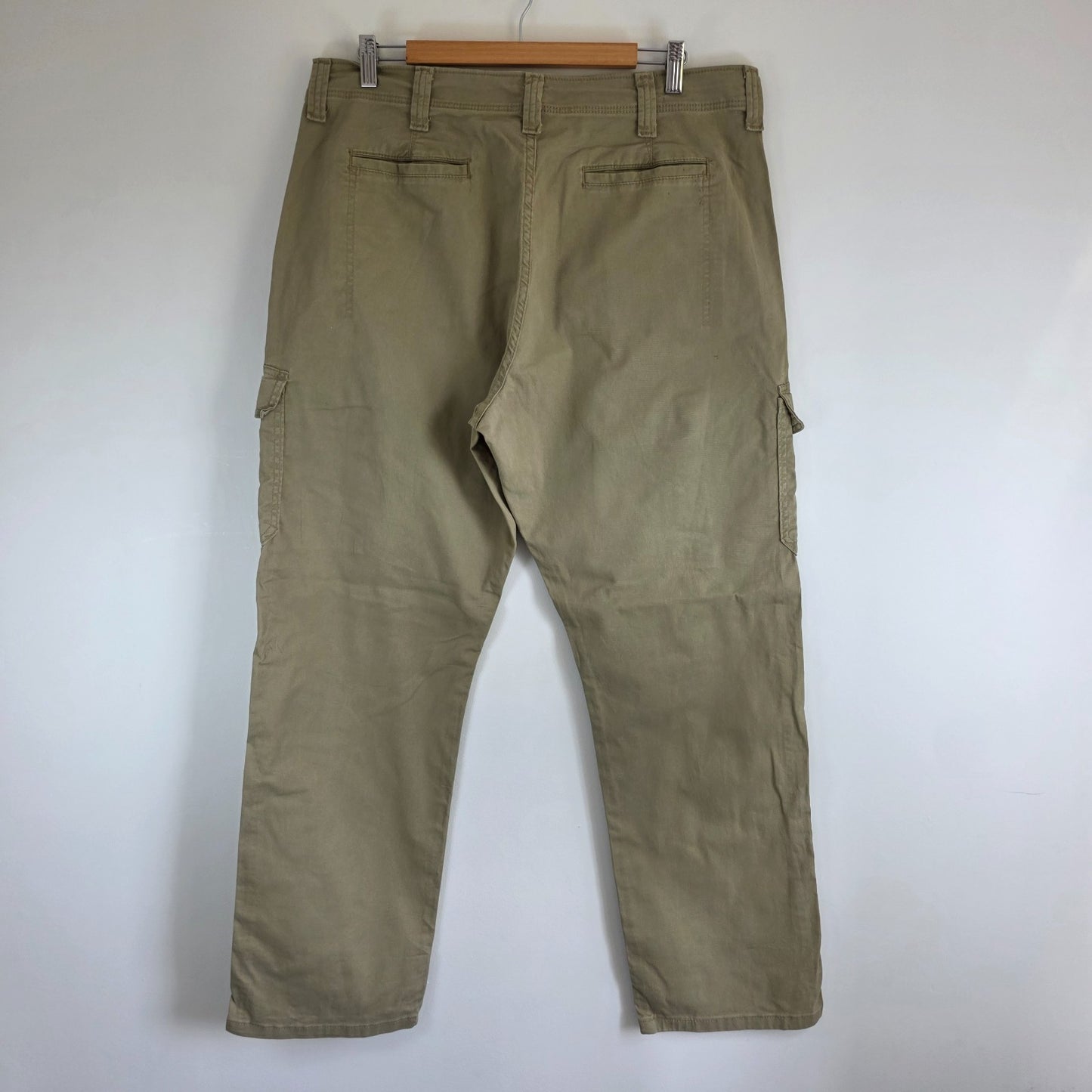 Wrangler Relaxed Cargo Trousers Mens W36 L32 Beige Combat Utility Workwear
