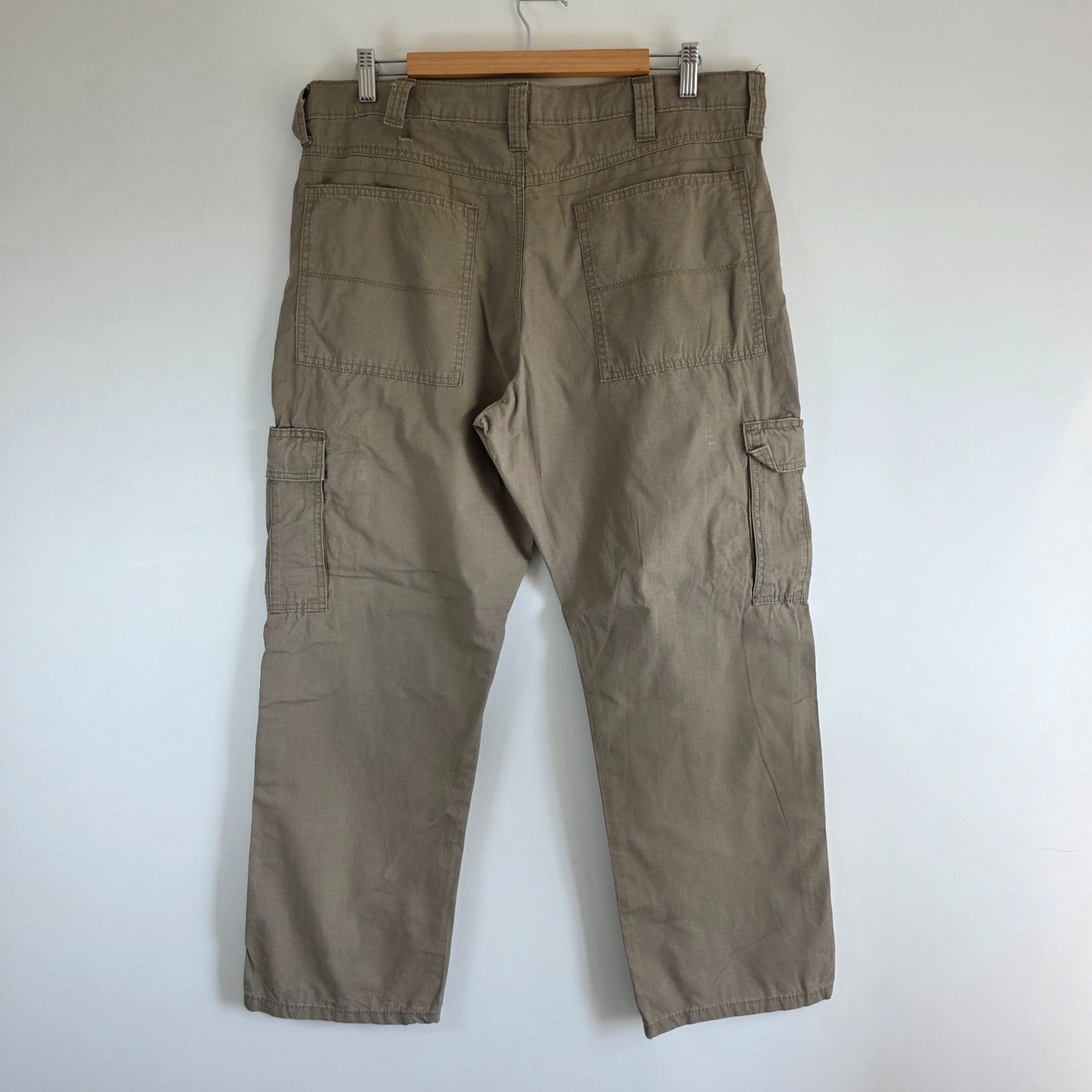 Wrangler Cargo Trousers Mens W36 L29 Beige Relaxed Fit Utility Combat Workwear