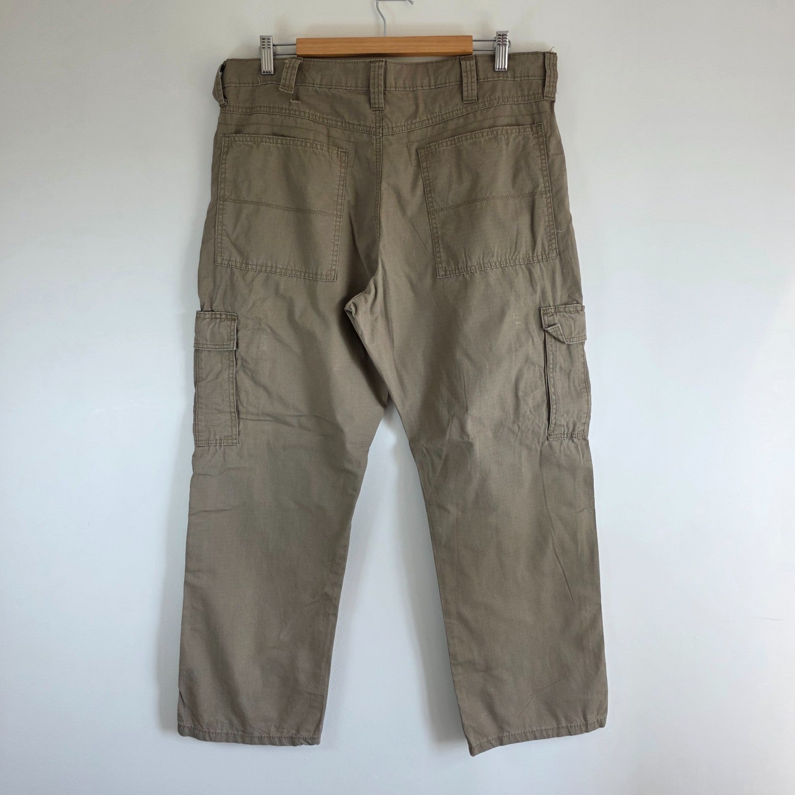 Wrangler Cargo Trousers Mens W36 L29 Beige Relaxed Fit Utility Combat Workwear