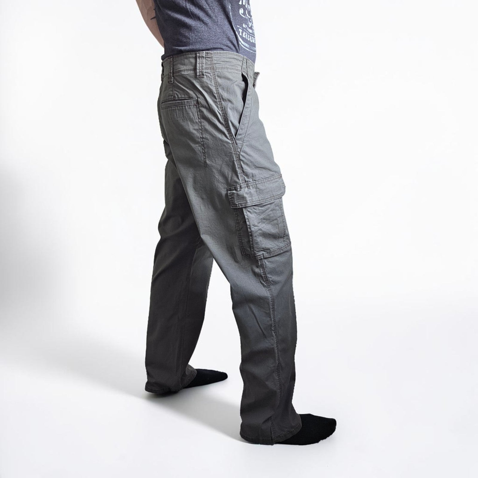 Wrangler Cargo Trousers Mens W34 L32 Grey Utility Combat Military Pants Relaxed