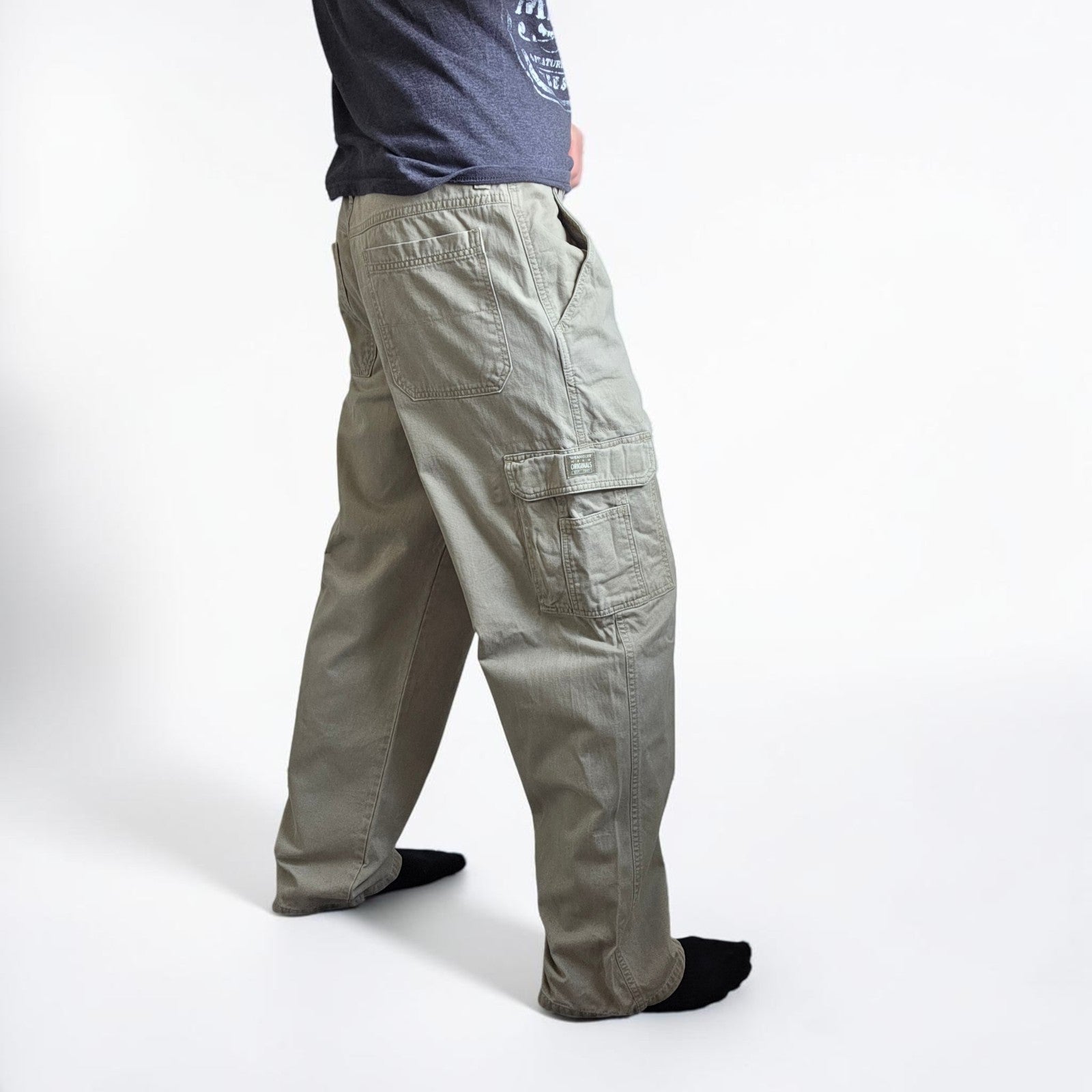 Wrangler Cargo Trousers Mens W34 L32 Beige Relaxed Fit Military Combat Utility P
