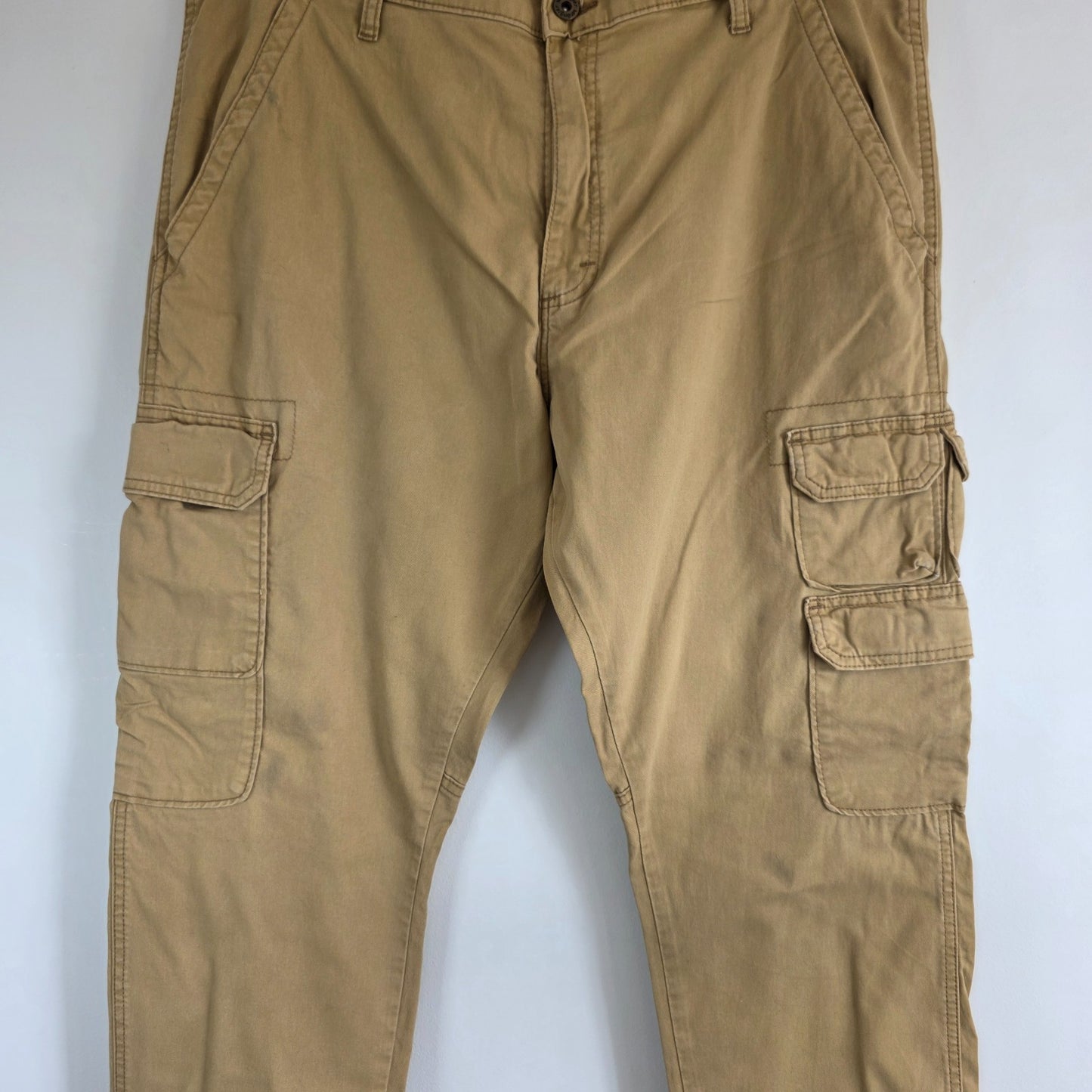 Wrangler Cargo Combat Trousers Mens W36 L32 Beige Regular Taper Military Utility