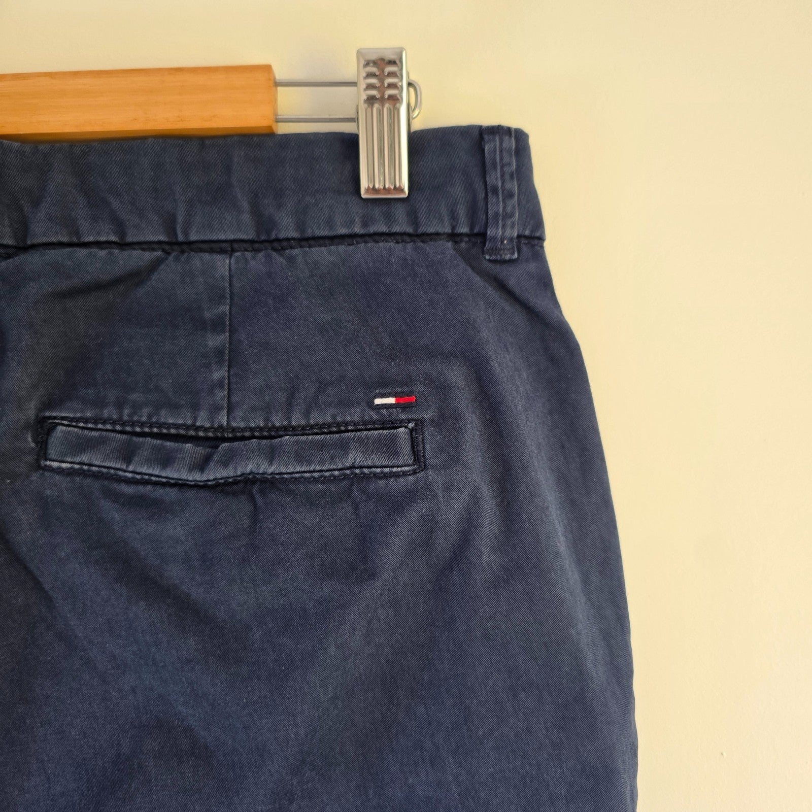 Tommy Hilfiger Denim Sena Chino Trousers W32 L33 Navy Blue Straight Women's