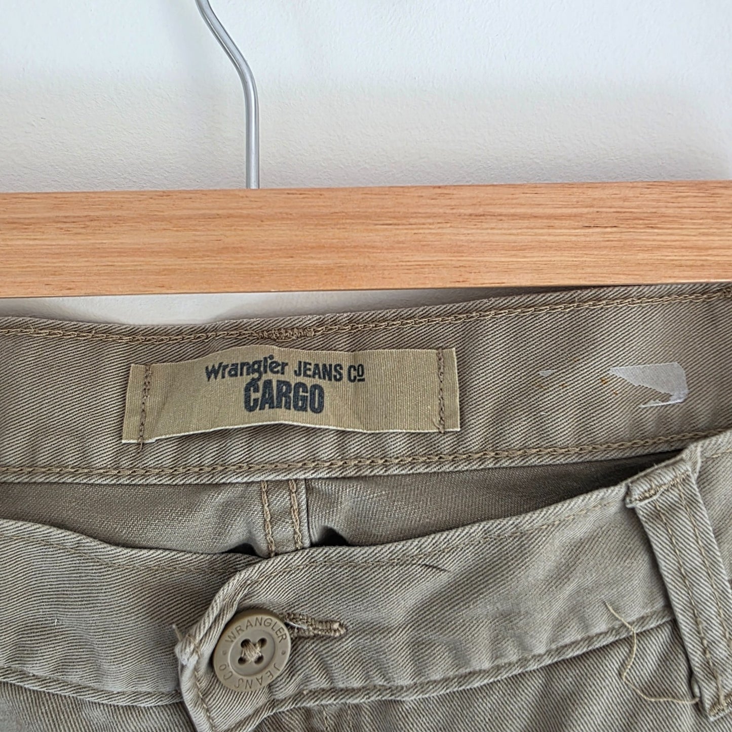 Wrangler Cargo Trousers Mens W36 L32 Beige Relaxed Fit Combat Military Utility