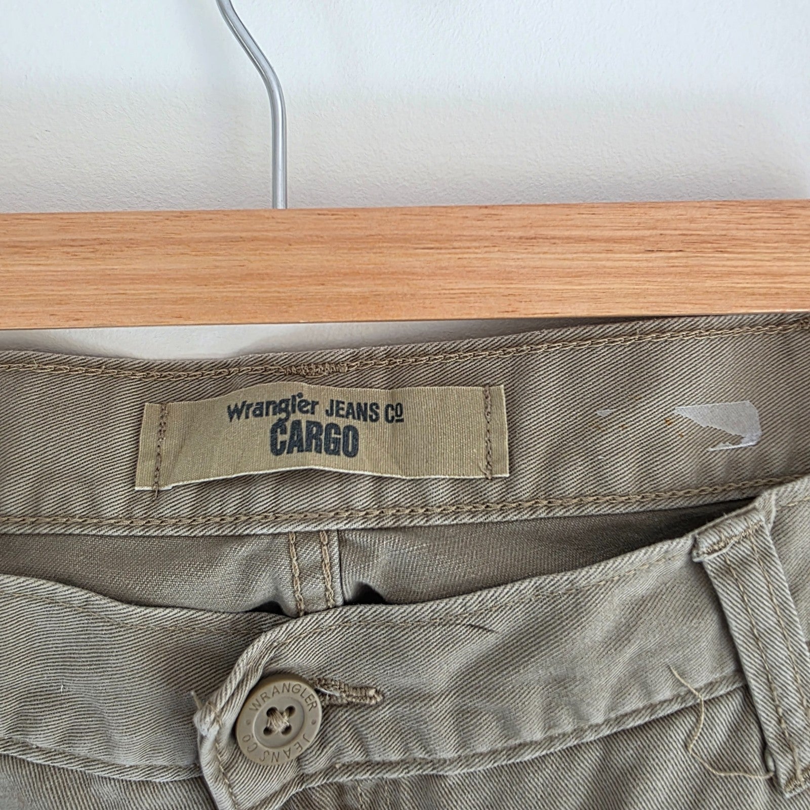Wrangler Cargo Trousers Mens W36 L32 Beige Relaxed Fit Combat Military Utility