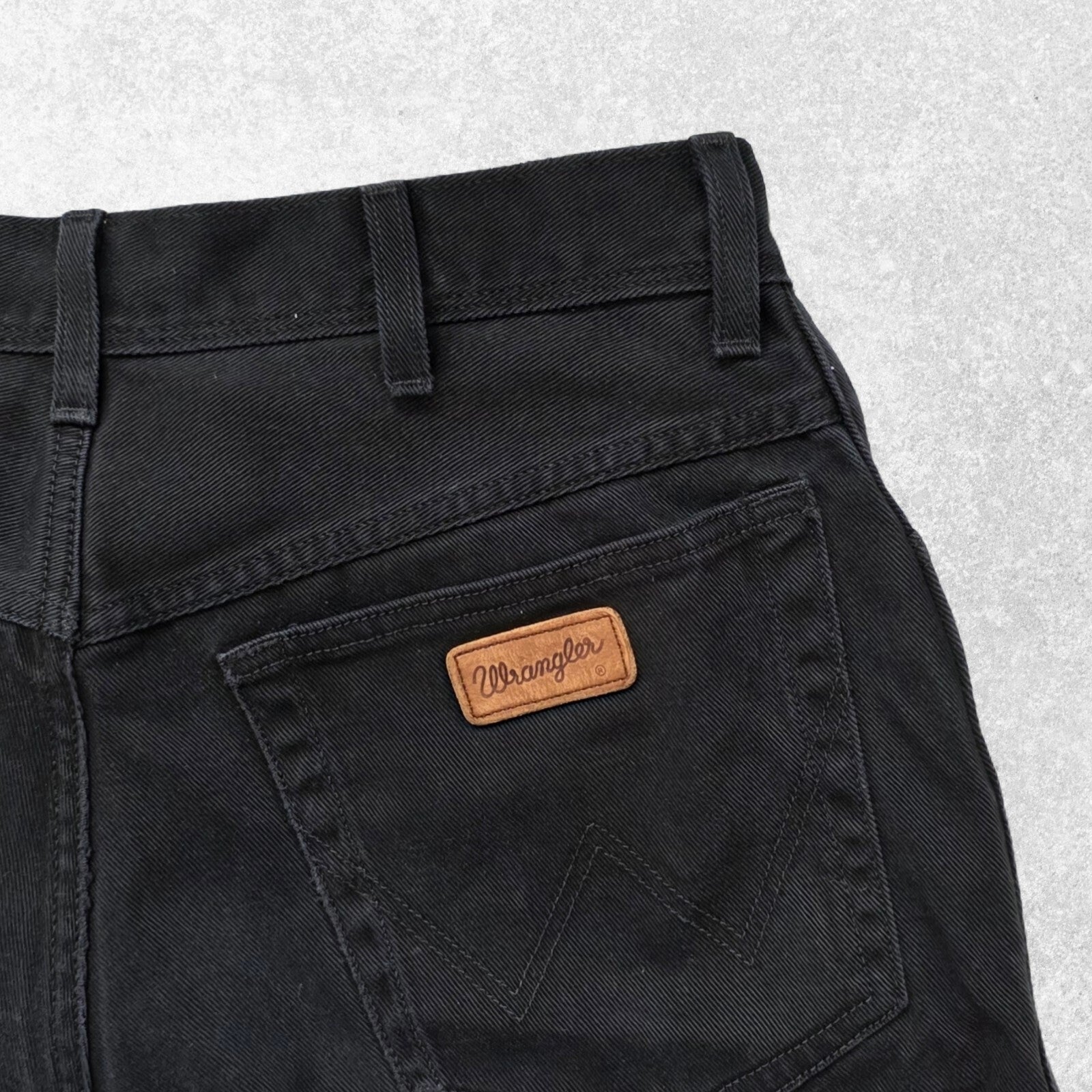 Wrangler Denim Shorts Jorts W33 (W34 Tag) Black Cut Off Frayed Men's Summer