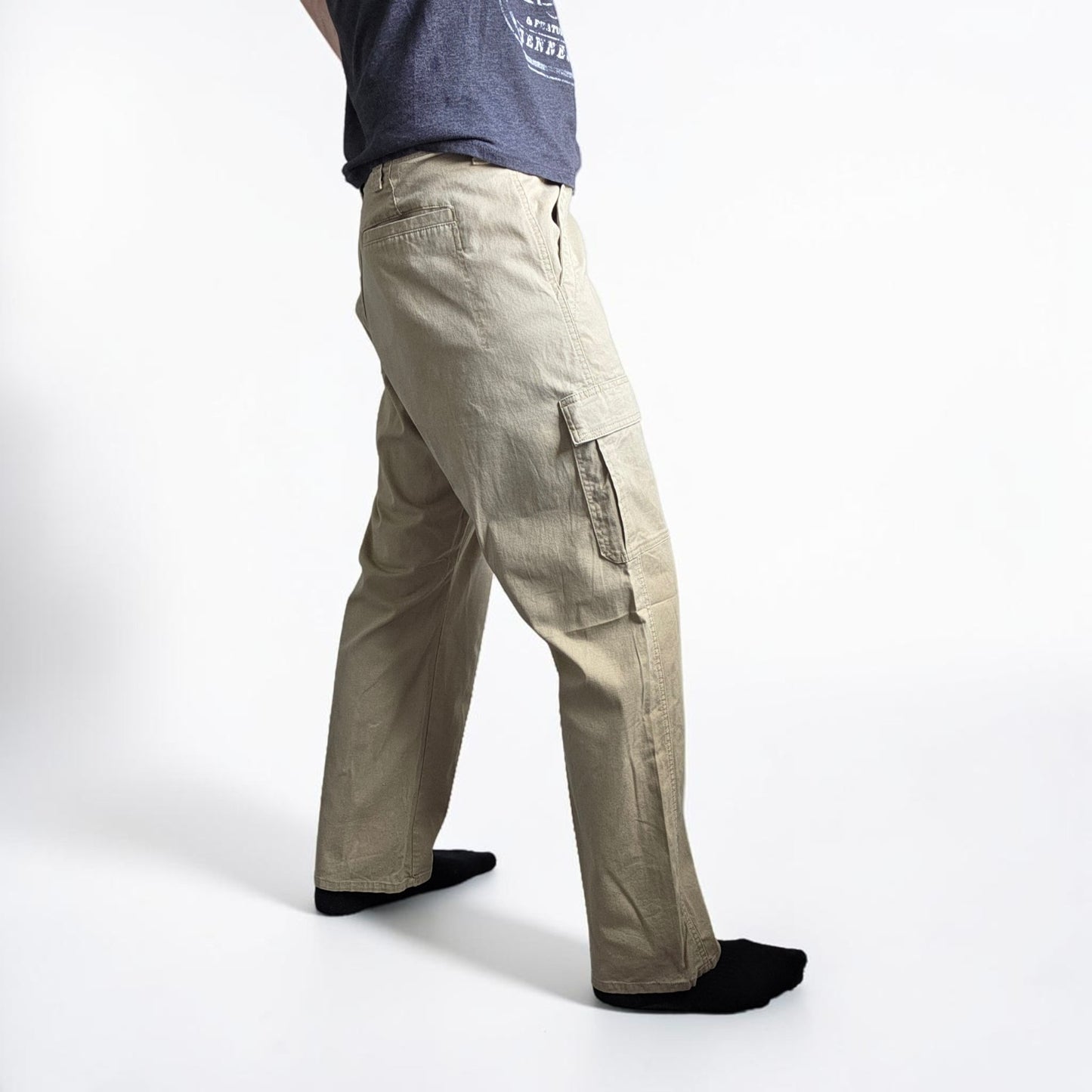 Wrangler Cargo Trousers Mens W40 L30 Beige Relaxed Fit Utility Combat Workwear