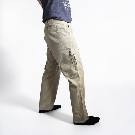 Wrangler Cargo Trousers Mens W40 L30 Beige Relaxed Fit Utility Combat Workwear