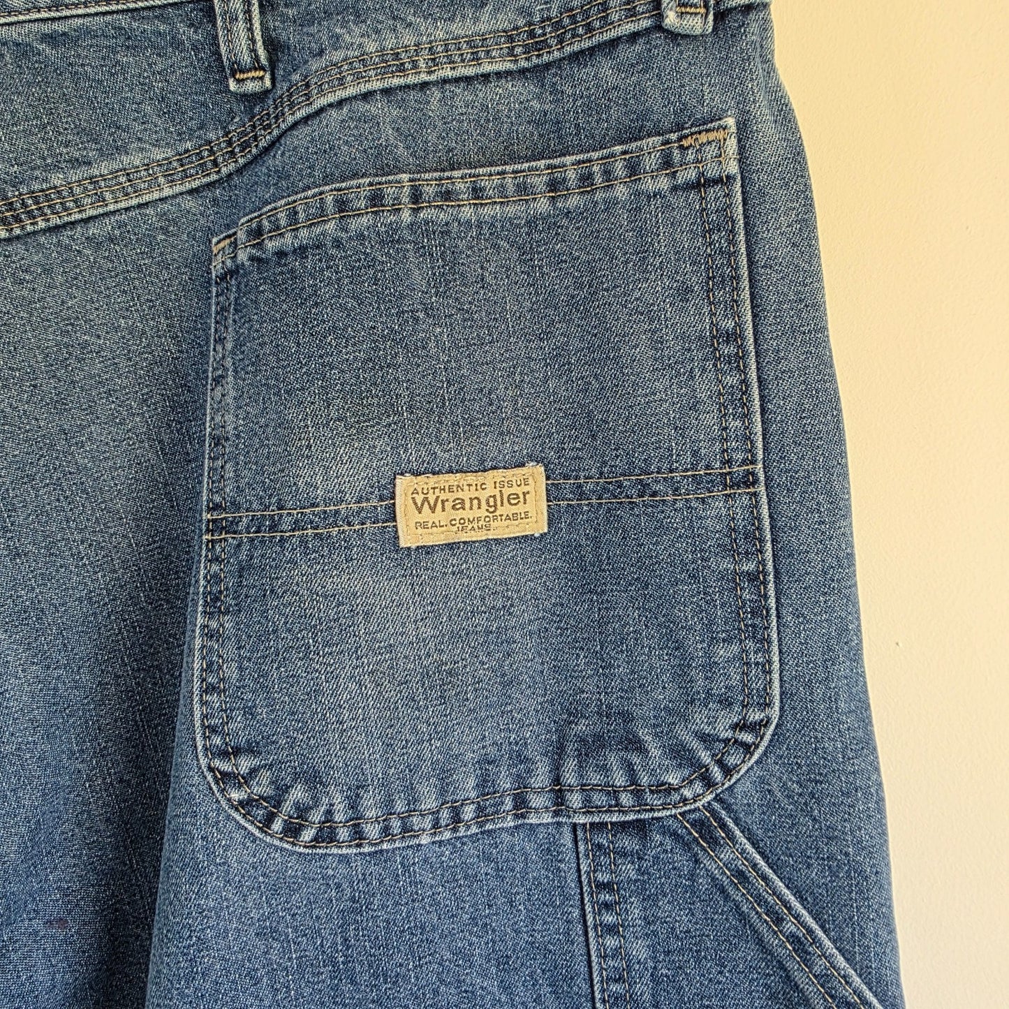 Vintage Wrangler Carpenter Jeans W40 L30 Blue Relaxed Fit Workwear Denim Mens