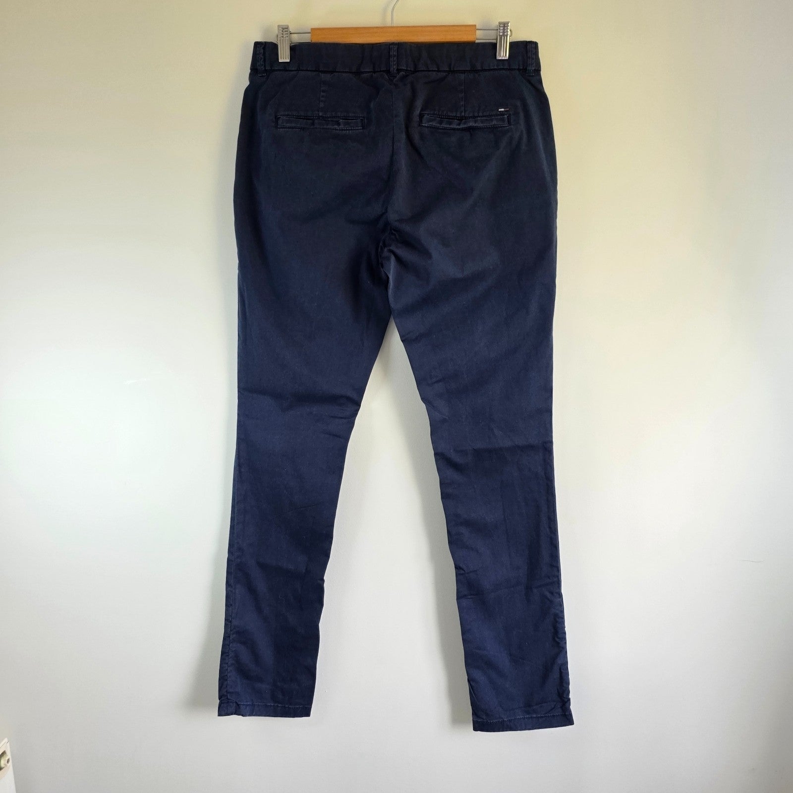 Tommy Hilfiger Denim Sena Chino Trousers W32 L33 Navy Blue Straight Women's
