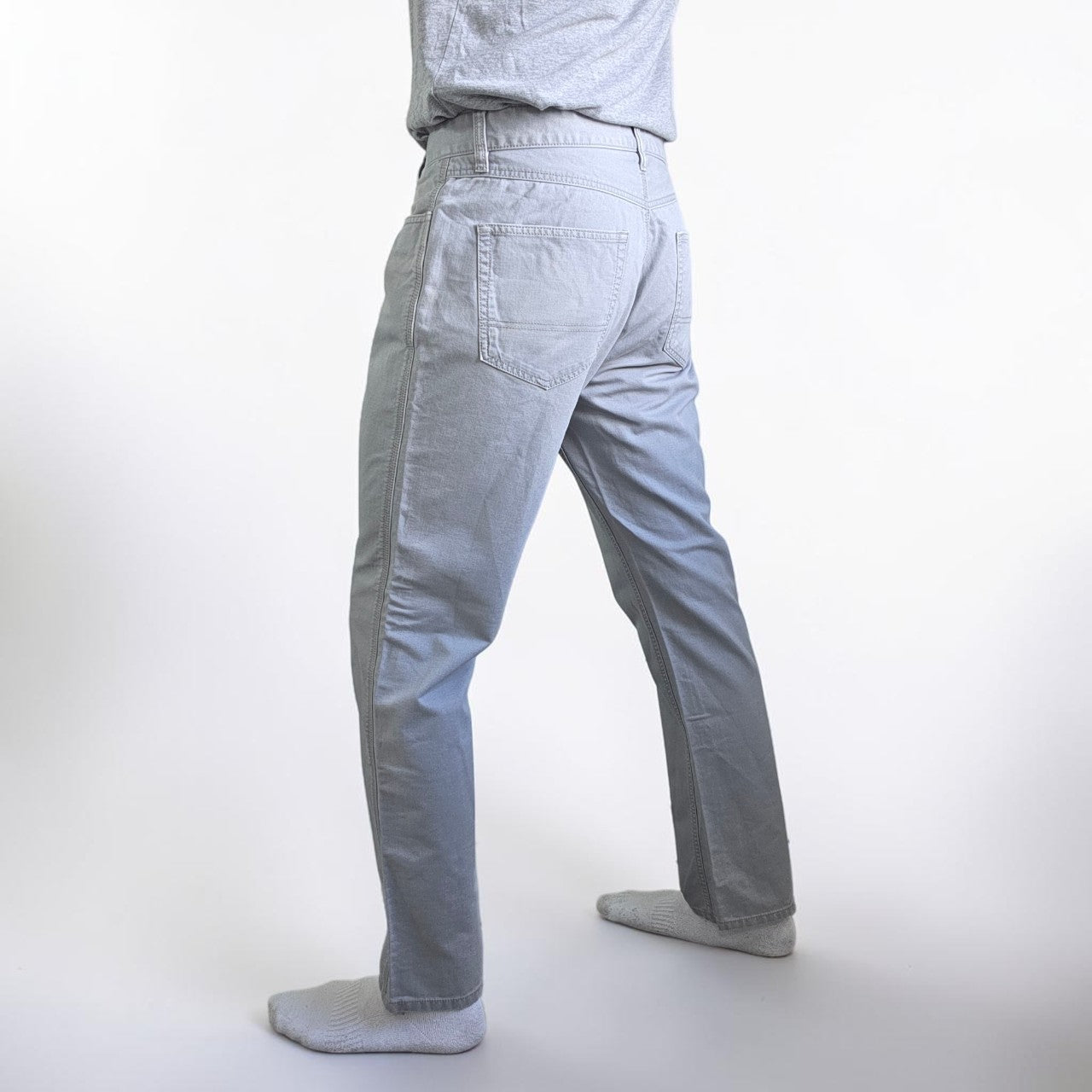 Tommy Hilfiger Custom Fit Chino Trousers W34 L30 Grey Straight Cotton Men's