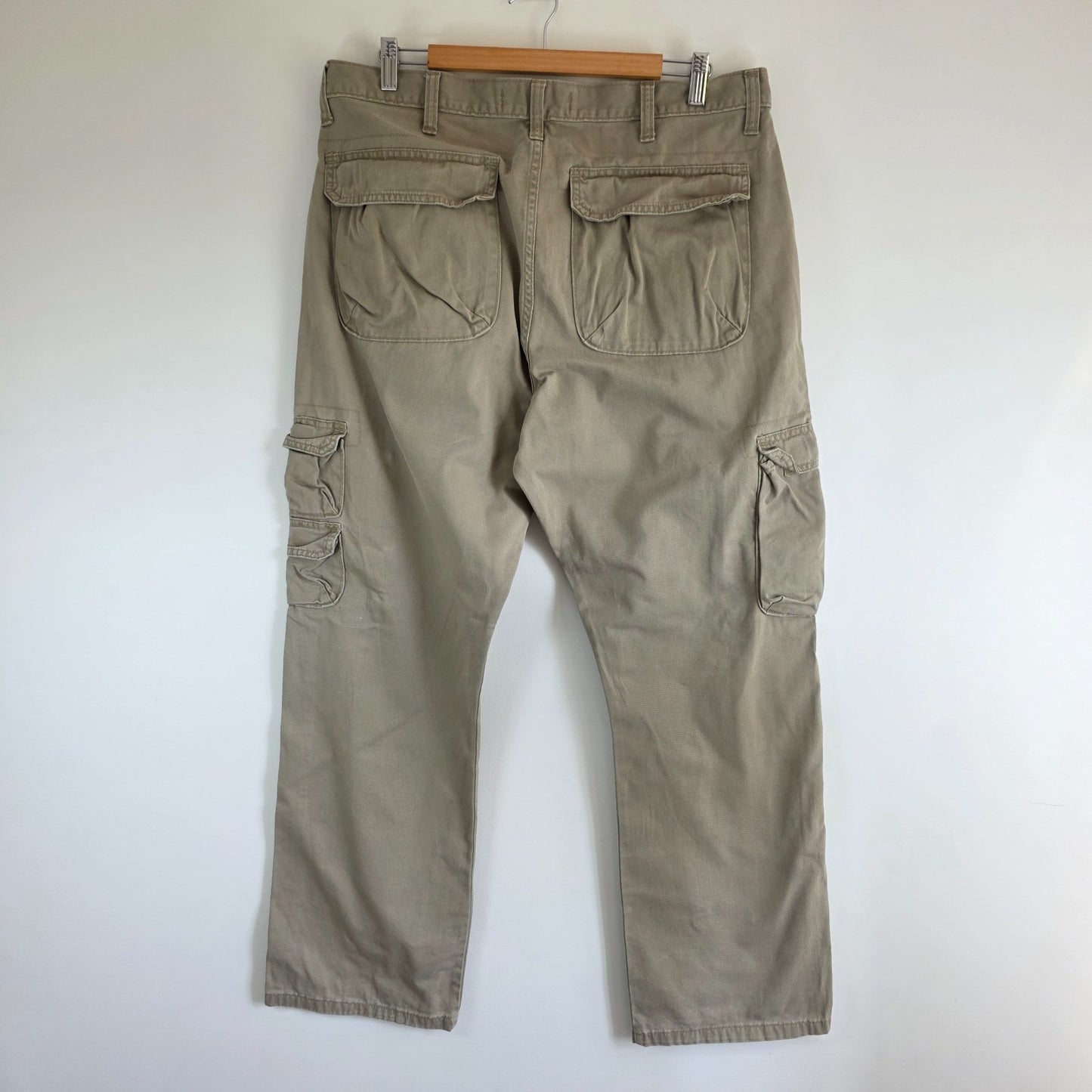 Wrangler Cargo Trousers Mens W36 L32 Beige Relaxed Fit Combat Military Utility
