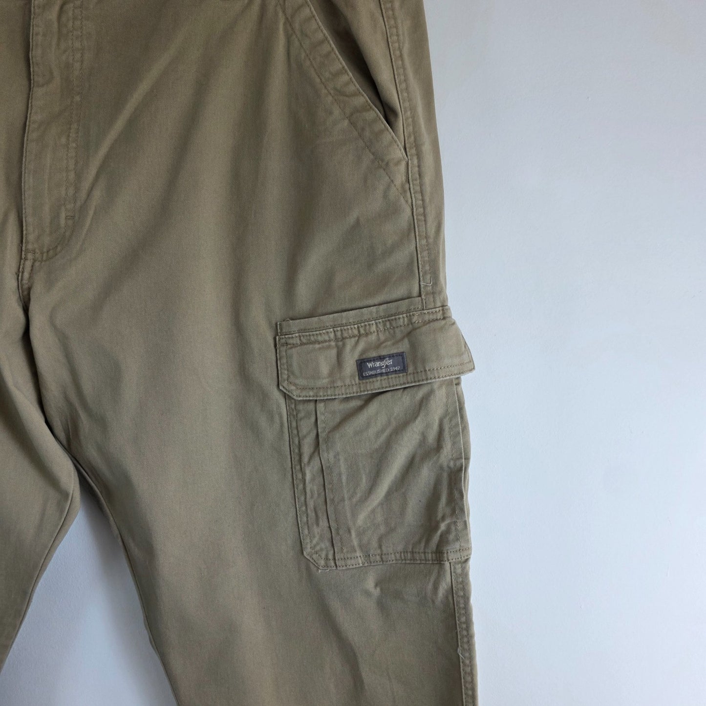 Wrangler Cargo Trousers Mens W40 L30 Beige Relaxed Fit Utility Combat Workwear