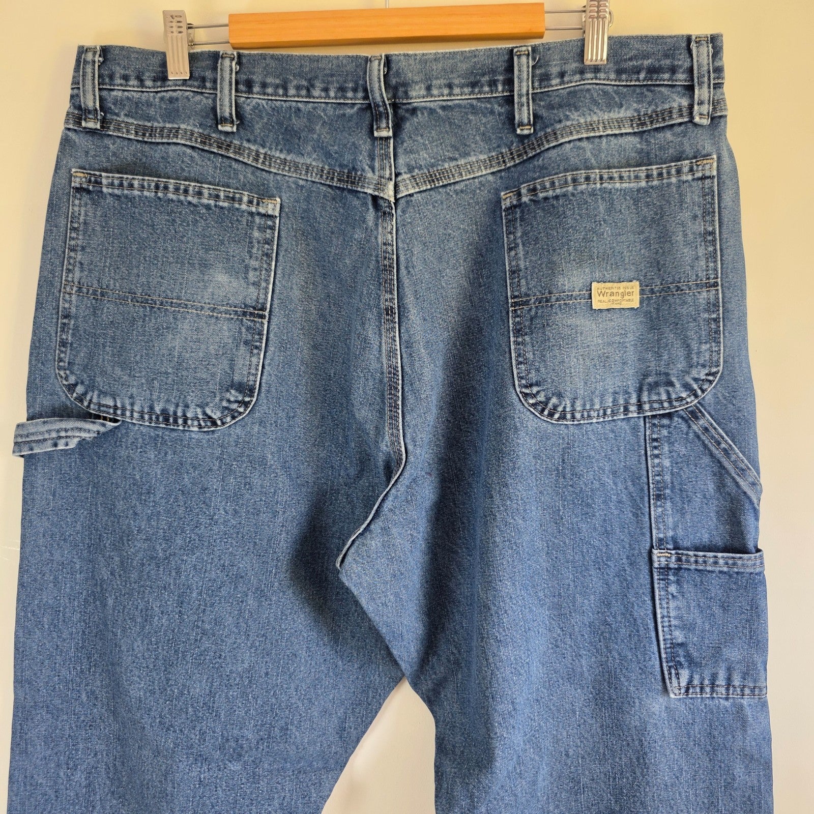 Vintage Wrangler Carpenter Jeans W40 L30 Blue Relaxed Fit Workwear Denim Mens