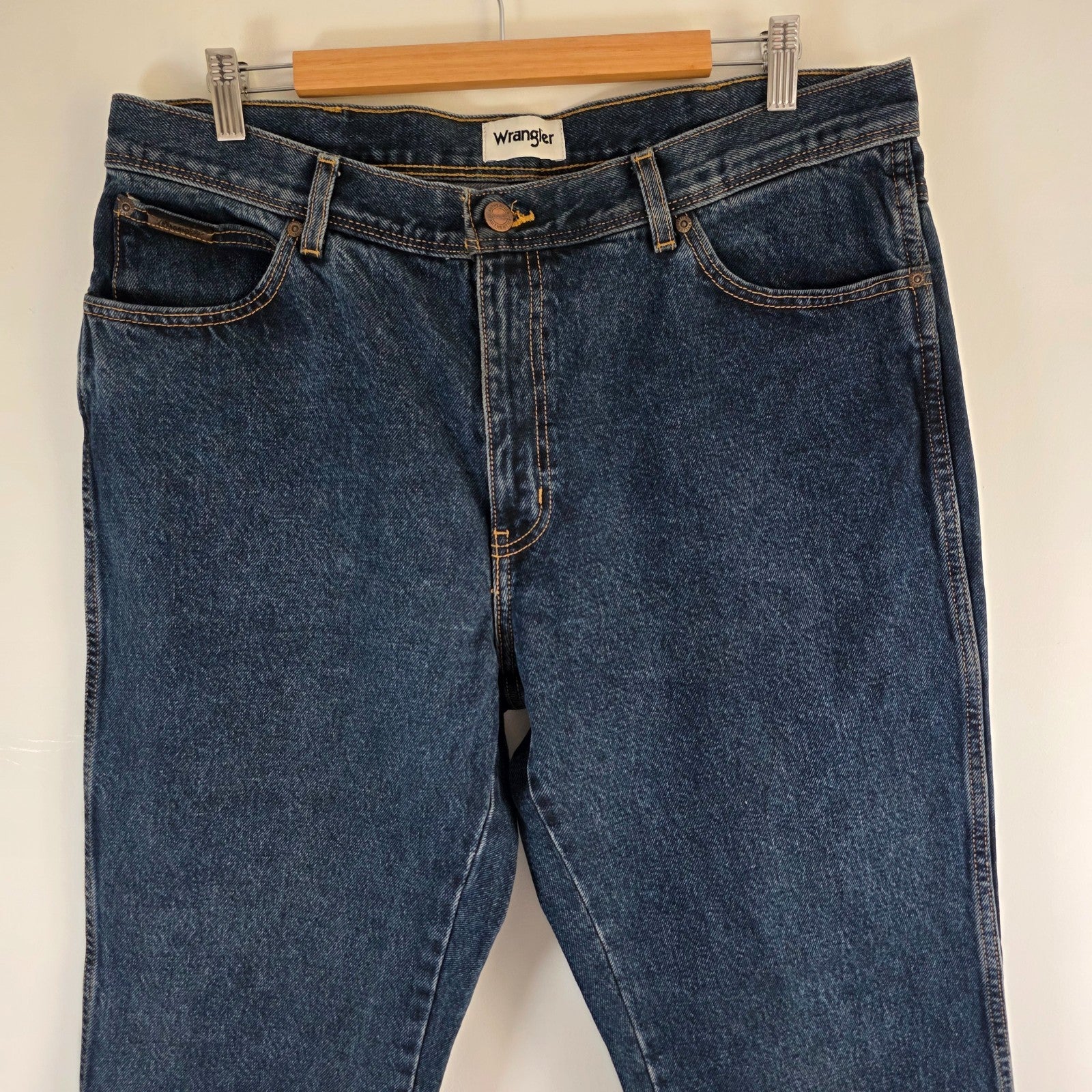 Wrangler Texas Jeans W37 L29 Blue Straight Leg Denim Mens W38 L30