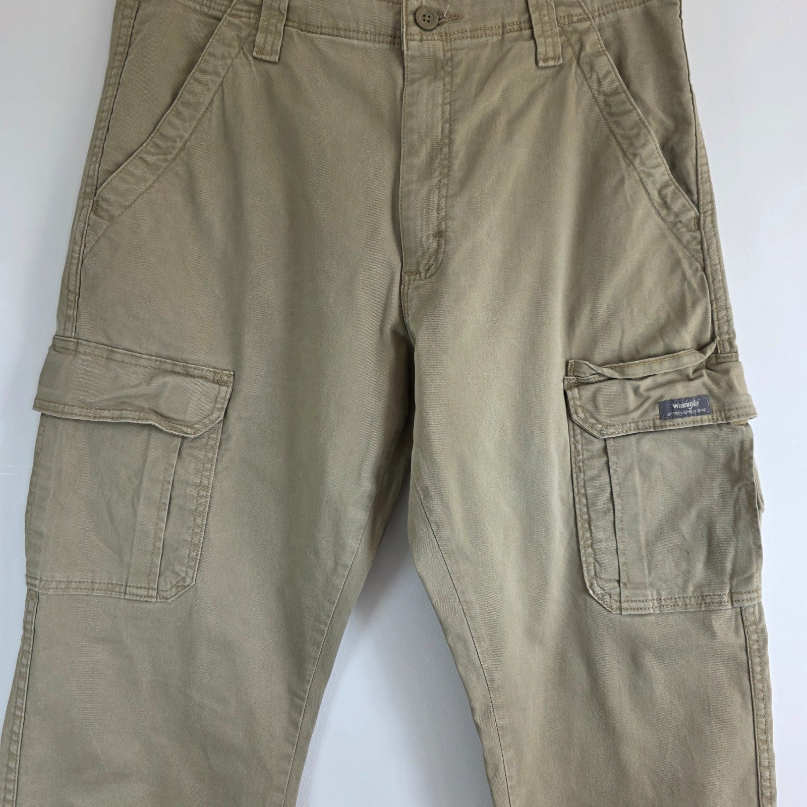 Wrangler Cargo Trousers Mens W32 L32 Beige Relaxed Fit Utility Combat Workwear