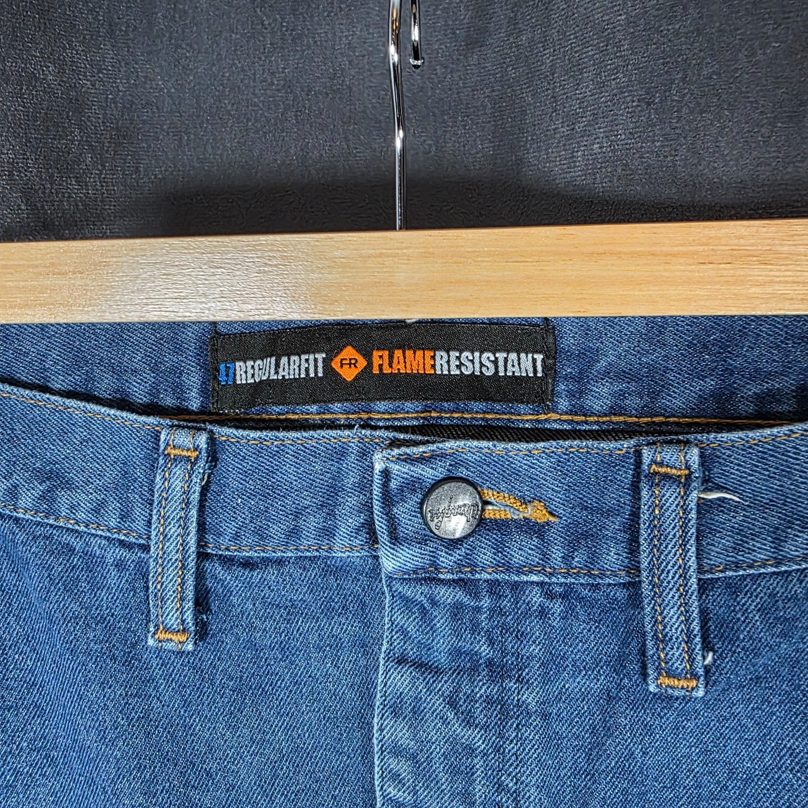Wrangler FR Flame Resistant Jeans Men’s W44 L32 Black Straight Cotton Denim