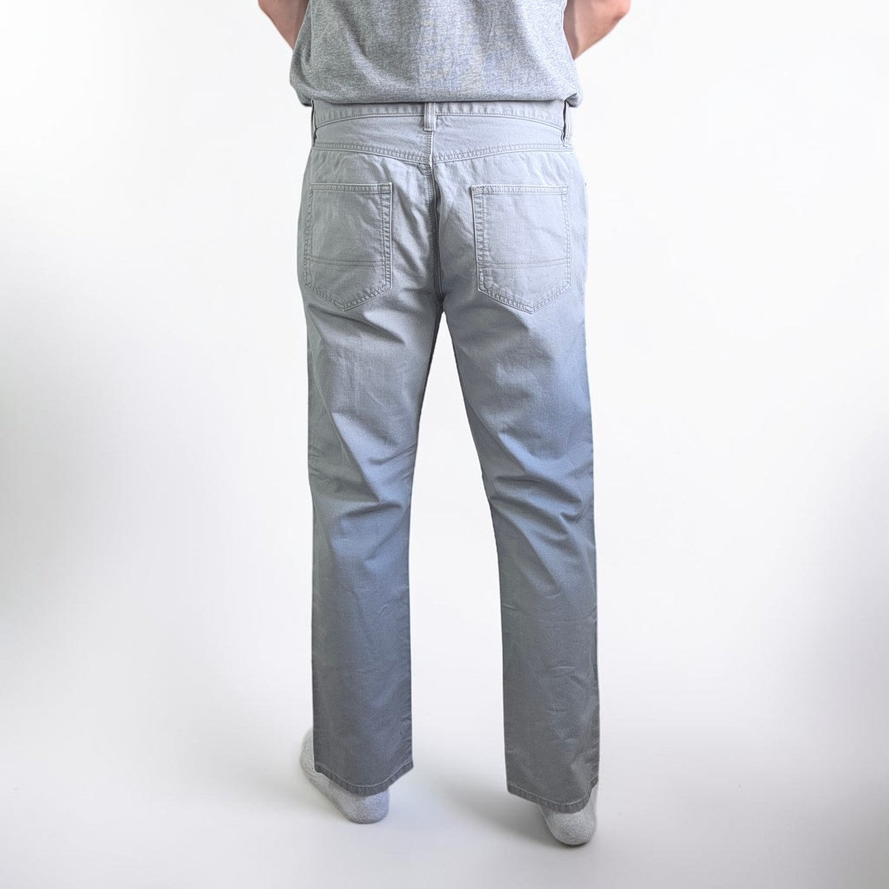 Tommy Hilfiger Custom Fit Chino Trousers W34 L30 Grey Straight Cotton Men's