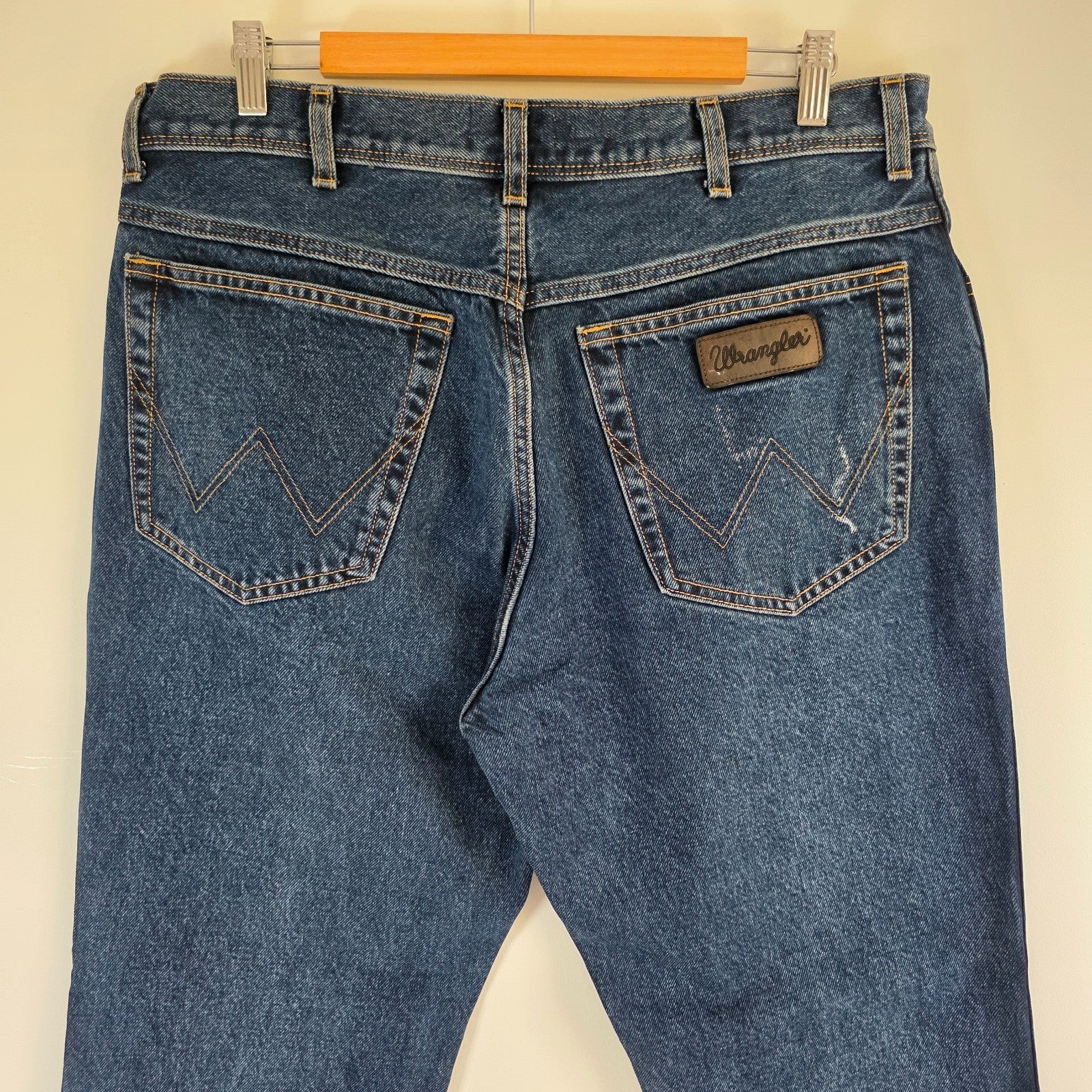 Wrangler Texas Jeans W37 L29 Blue Straight Leg Denim Mens W38 L30