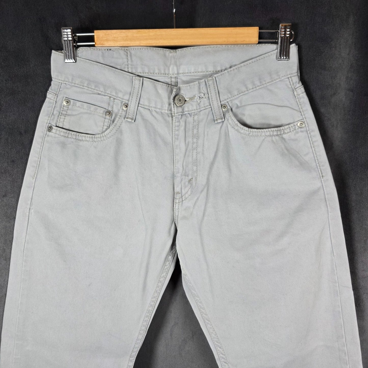 Levi’s 514 Men’s Grey Straight Jeans W29 L30 Lightweight Chino Style Denim