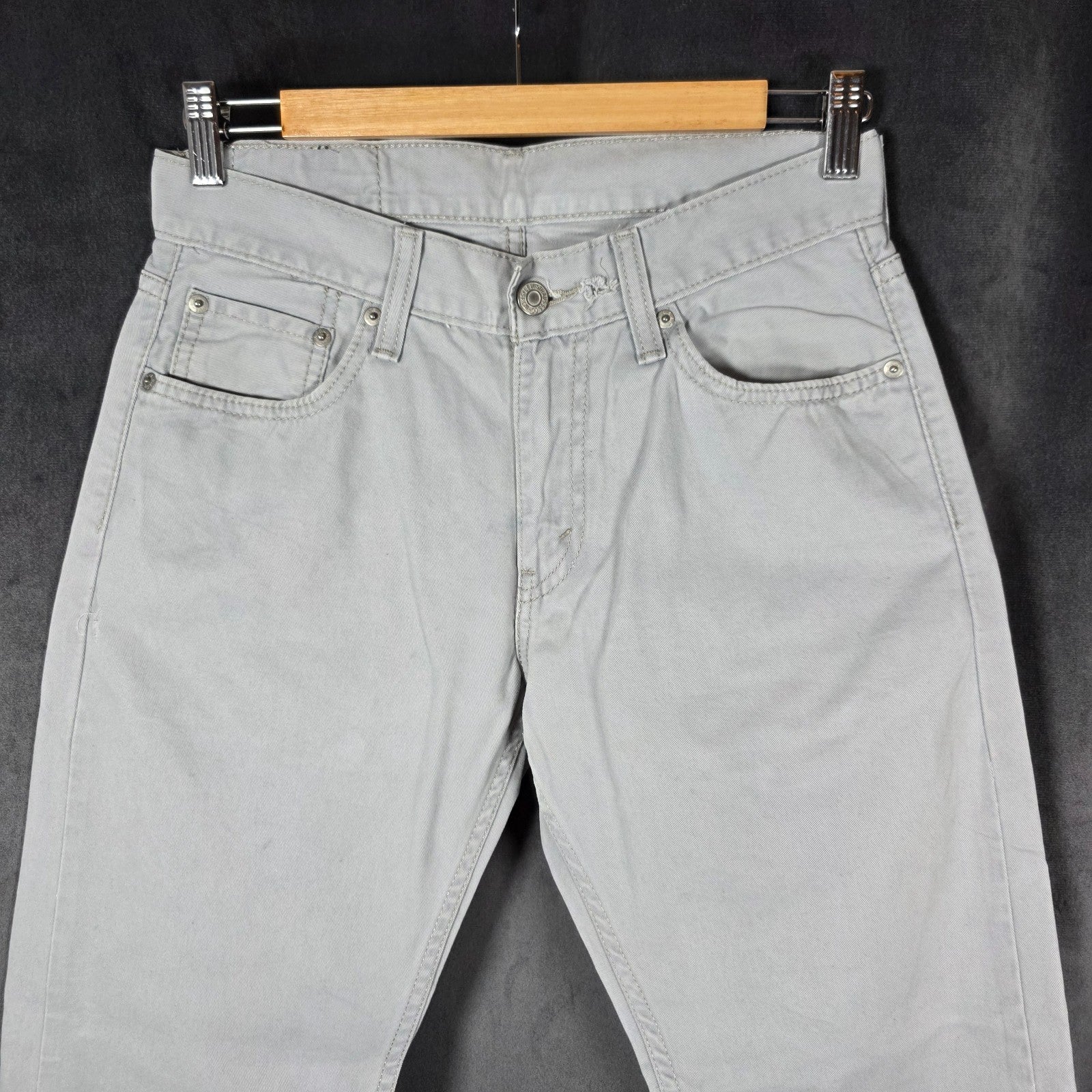 Levi’s 514 Men’s Grey Straight Jeans W29 L30 Lightweight Chino Style Denim