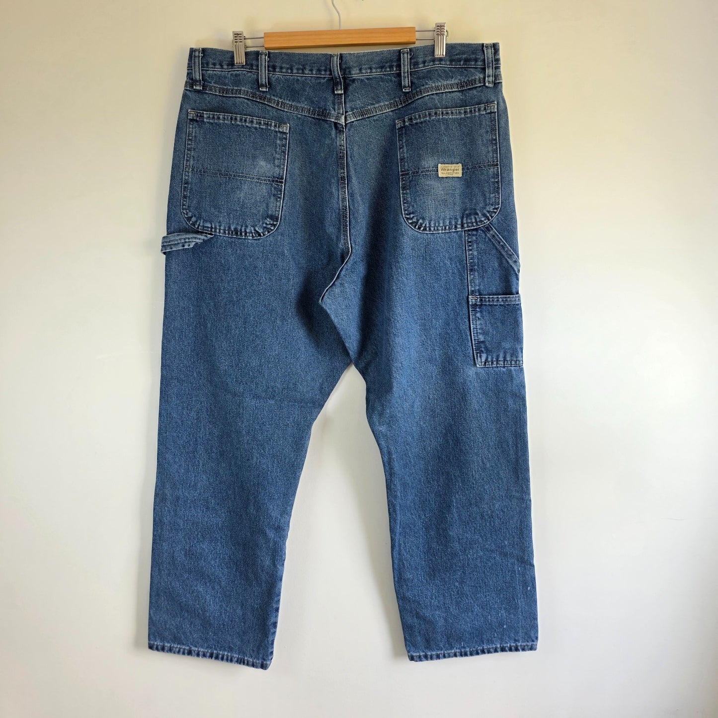 Vintage Wrangler Carpenter Jeans W40 L30 Blue Relaxed Fit Workwear Denim Mens